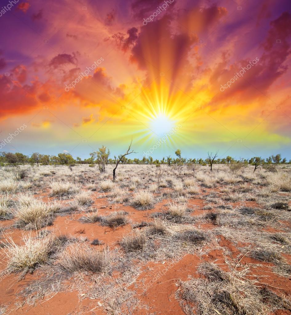 946x1023 Australia, Outback landscape. Beautiful colors of earth and sky