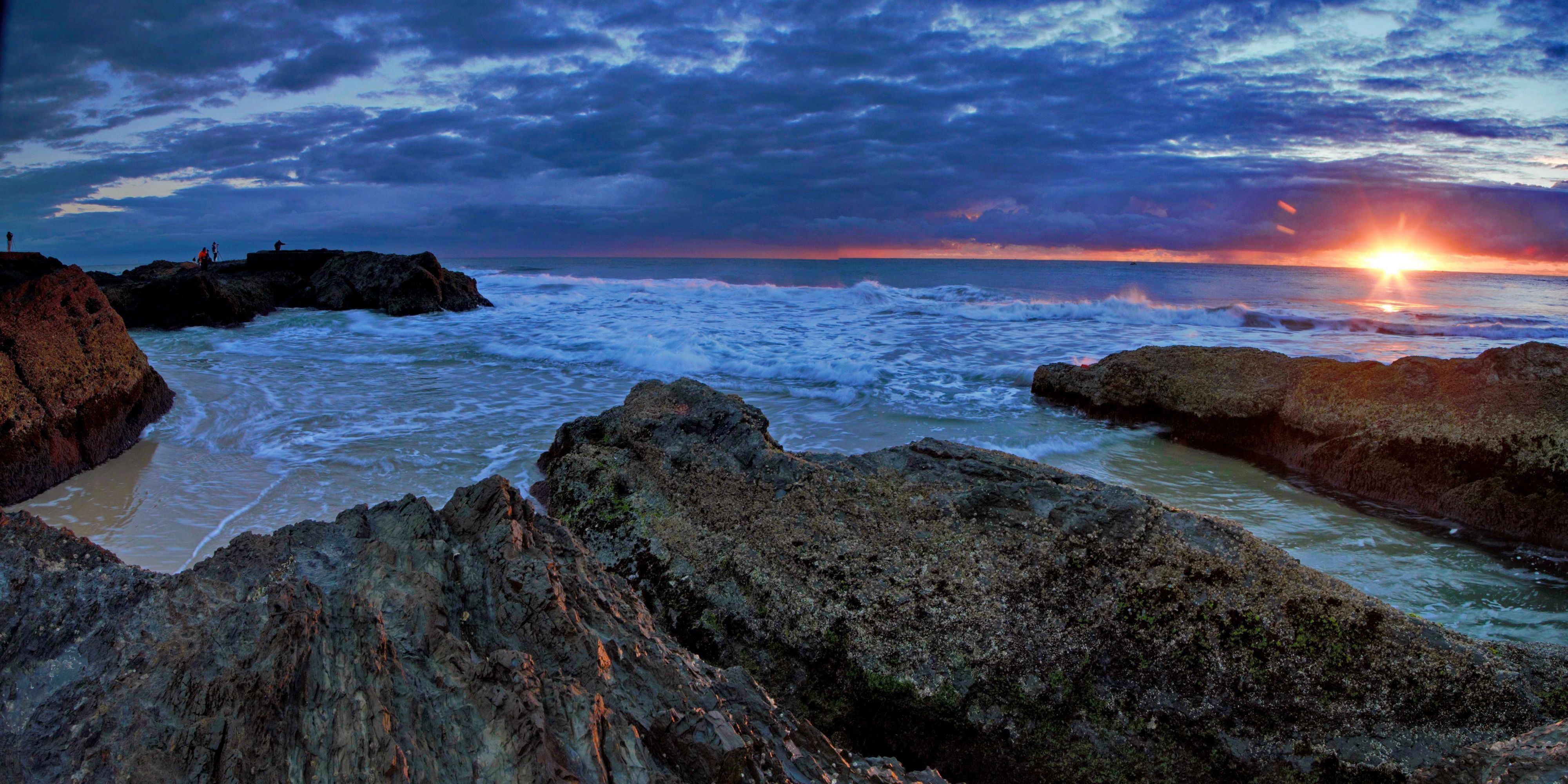 4000x2000 queensland, Australia, Coral, Clouds, Sunset, Ocean, Sea, Beach Wallpaper HD / Desktop and Mobile Background