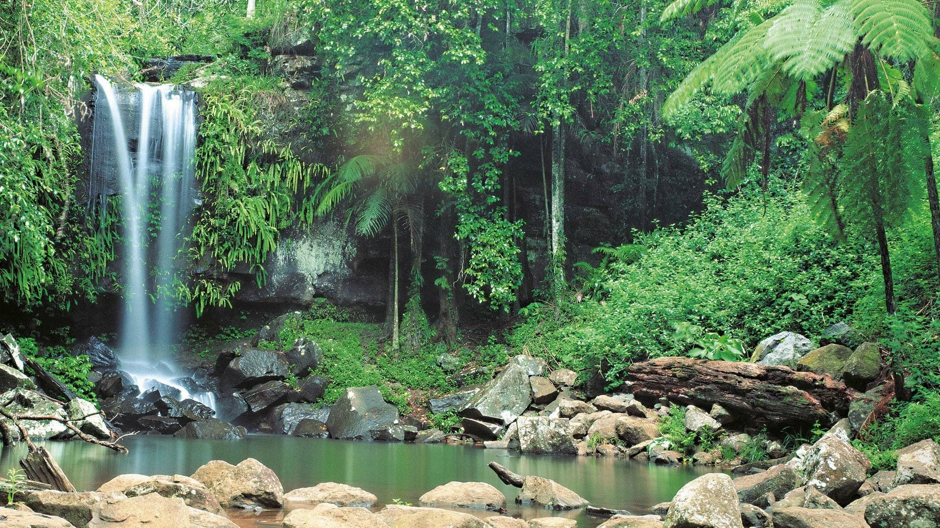 1920x1080 Majestic Australian Billabong Waterfall. HD Nature Wallpaper