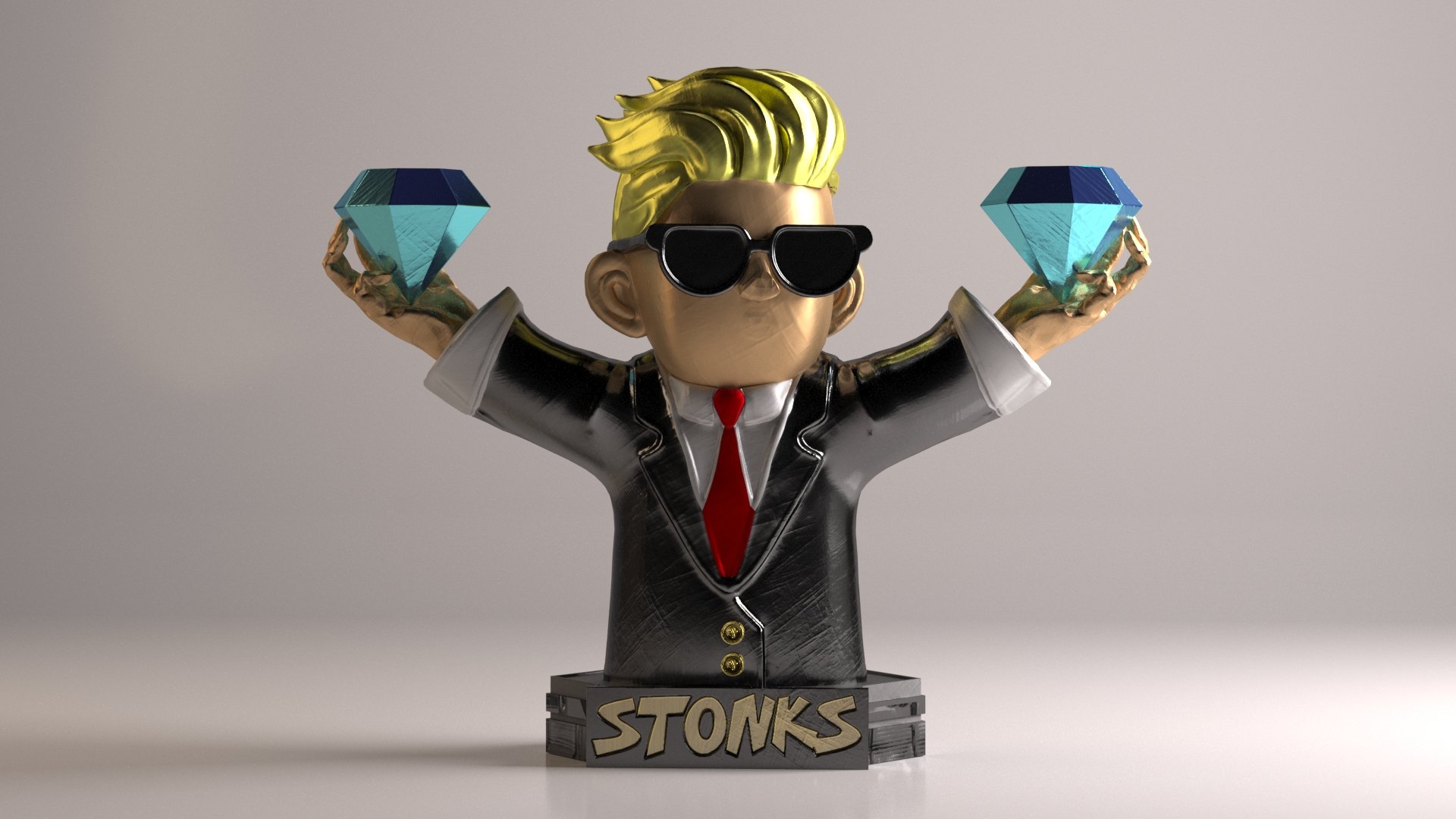1920x1080 STONKS WALL STREET DIAMOND COLOR NFT Model