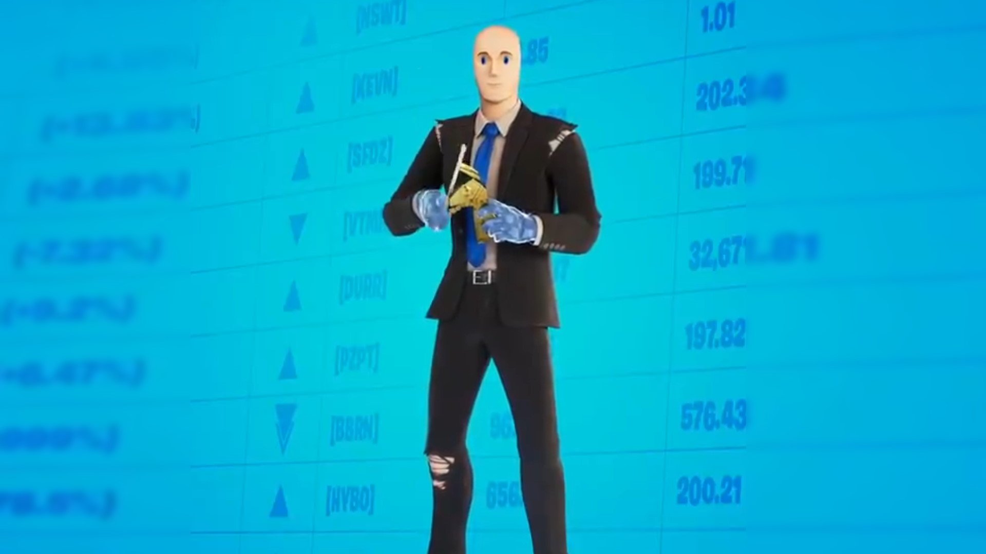 1920x1080 Fortnite gets a skin inspired by the weird Stonks meme guy