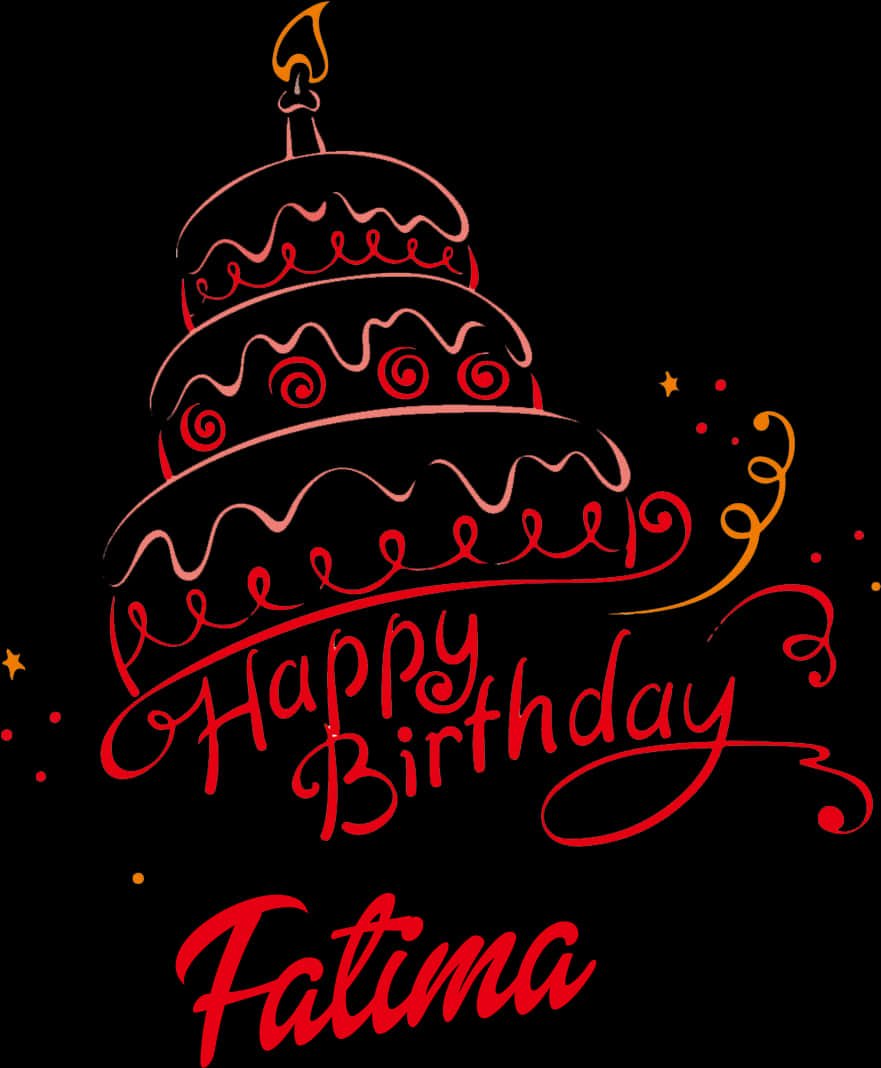 881x1068 Download Happy Birthday Fatima Cake Illustration