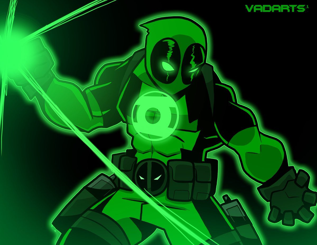 1200x928 I've Commissioned Him To Draw Deadpool, But He Joins The Green Lantern. The Green Suit Looks Better In A Graphic Novel Style Than The Reanimated Cgi Smuck From The Live Action GL Film. XD
