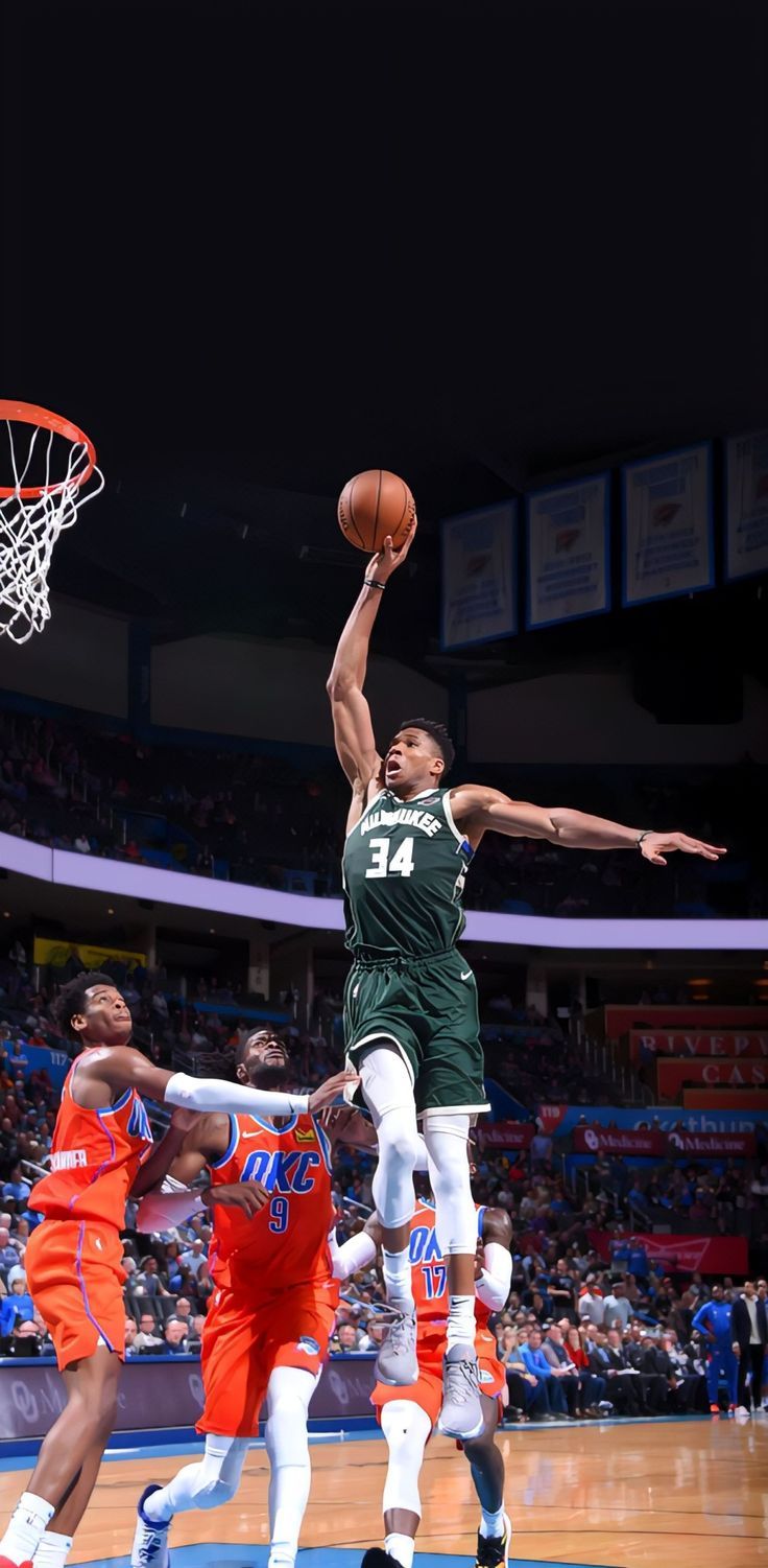 736x1501 Giannis Antetokounmpo Milwaukee Bucks HD wallpaper NBA dunk v thunder