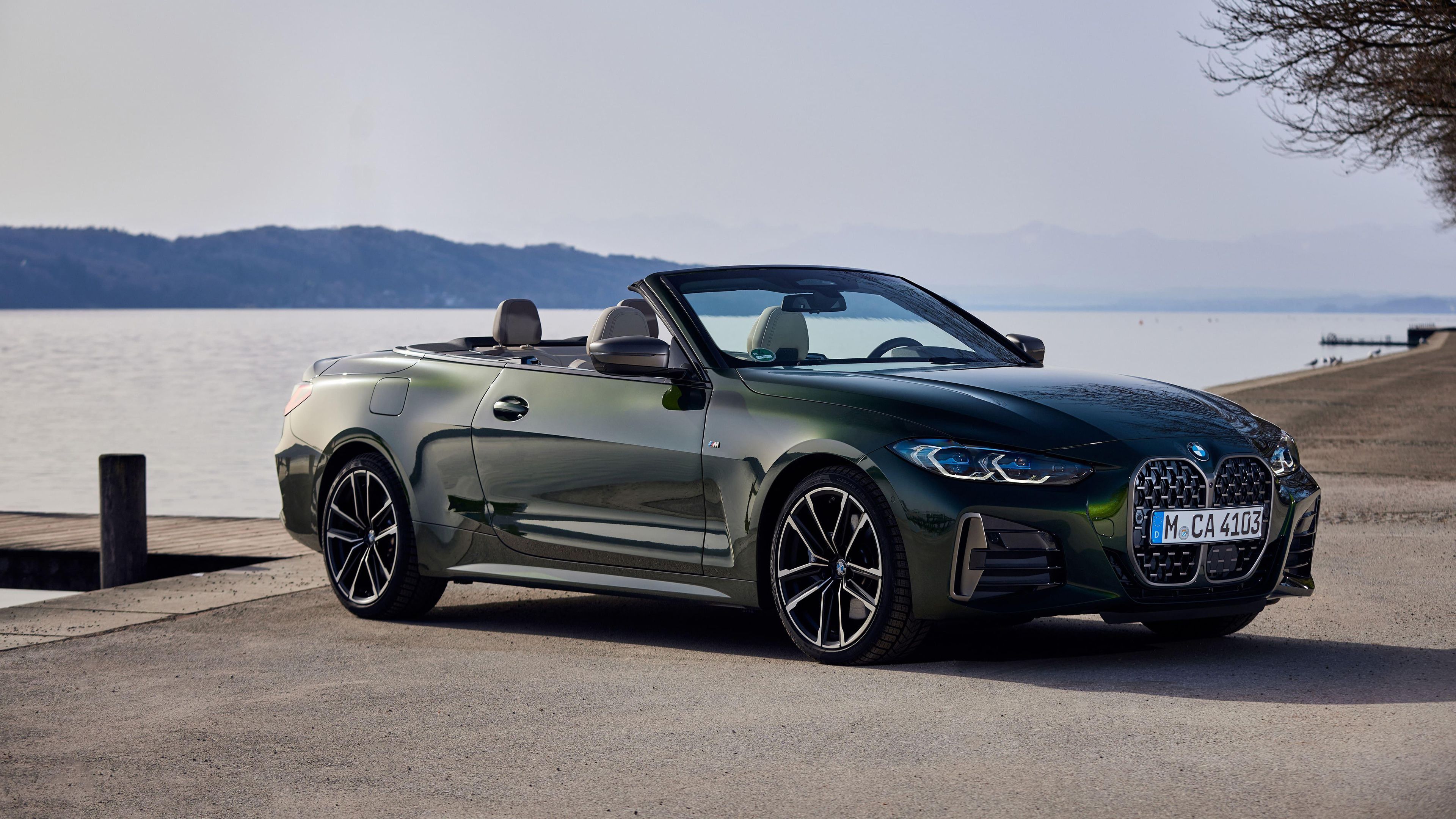 3840x2160 BMW 4 Series Cabriolet Car Green Car Luxury Car 4K HD Cars Wallpaper