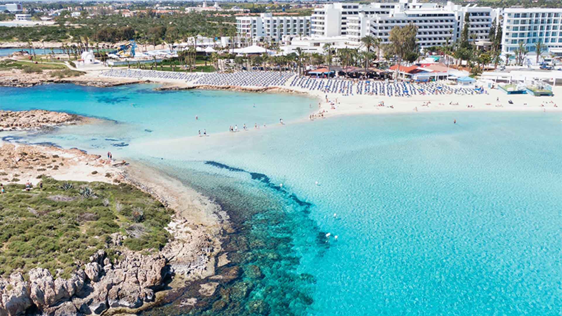 1920x1080 Nissi Beach: Famous beach with clear waters