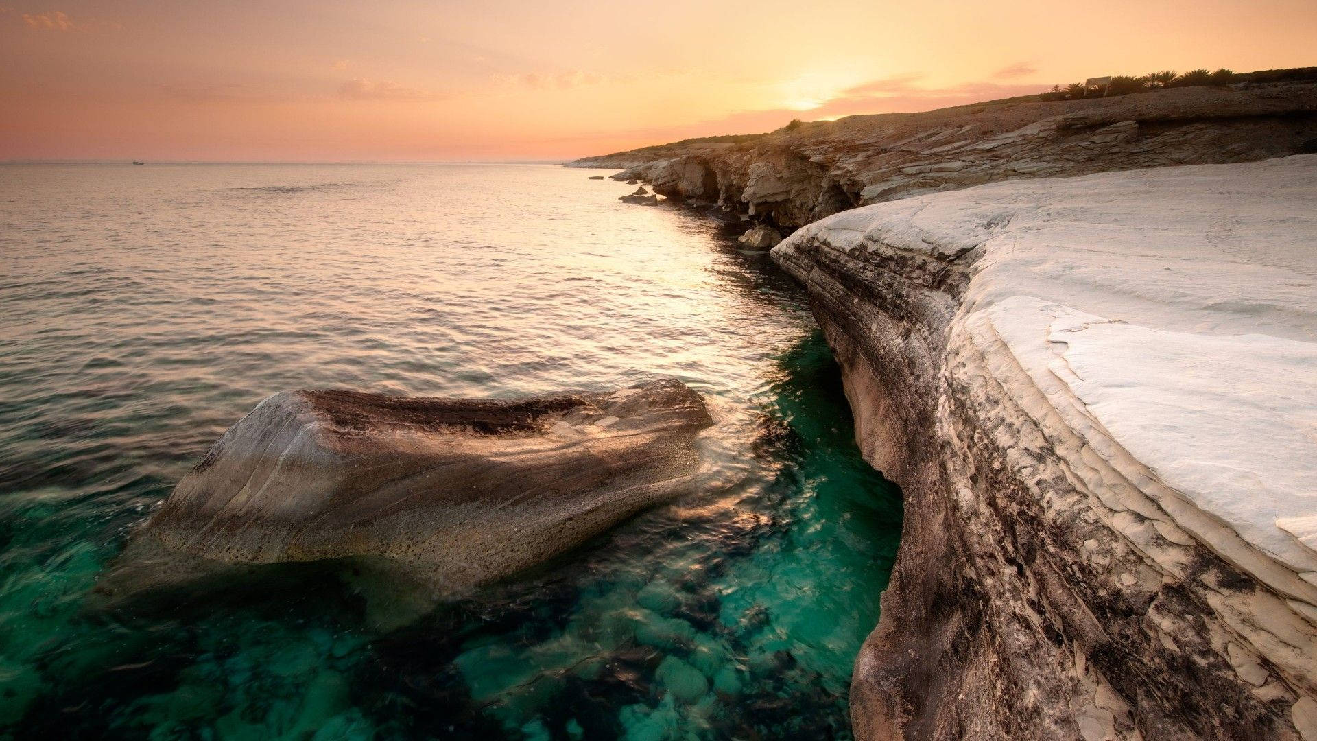 1920x1080 Download Beautiful Cyprus Beach At Sunset Wallpaper