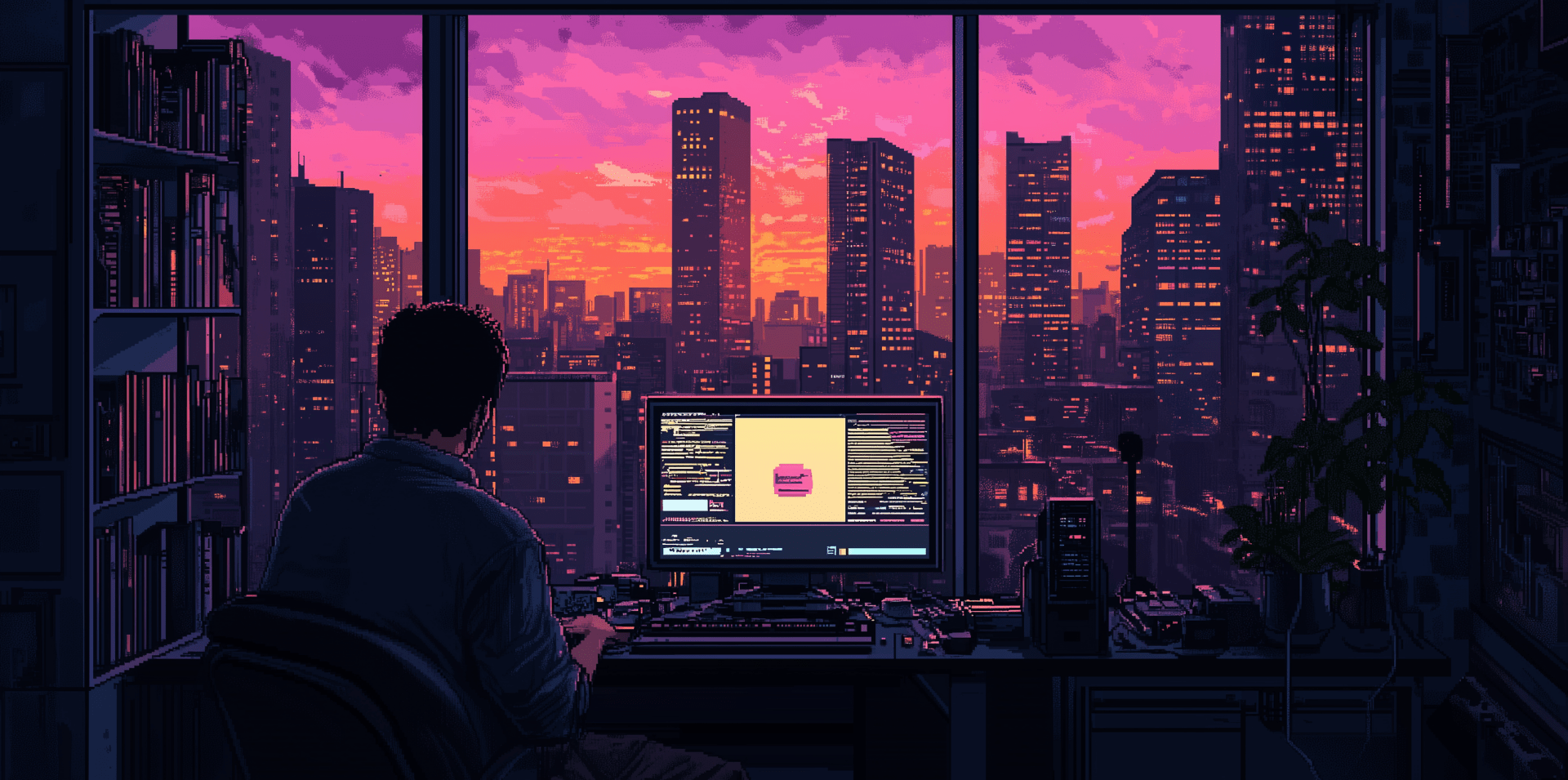 1920x955 Pixel Art Vibes: Lofi HD Wallpaper Retreat