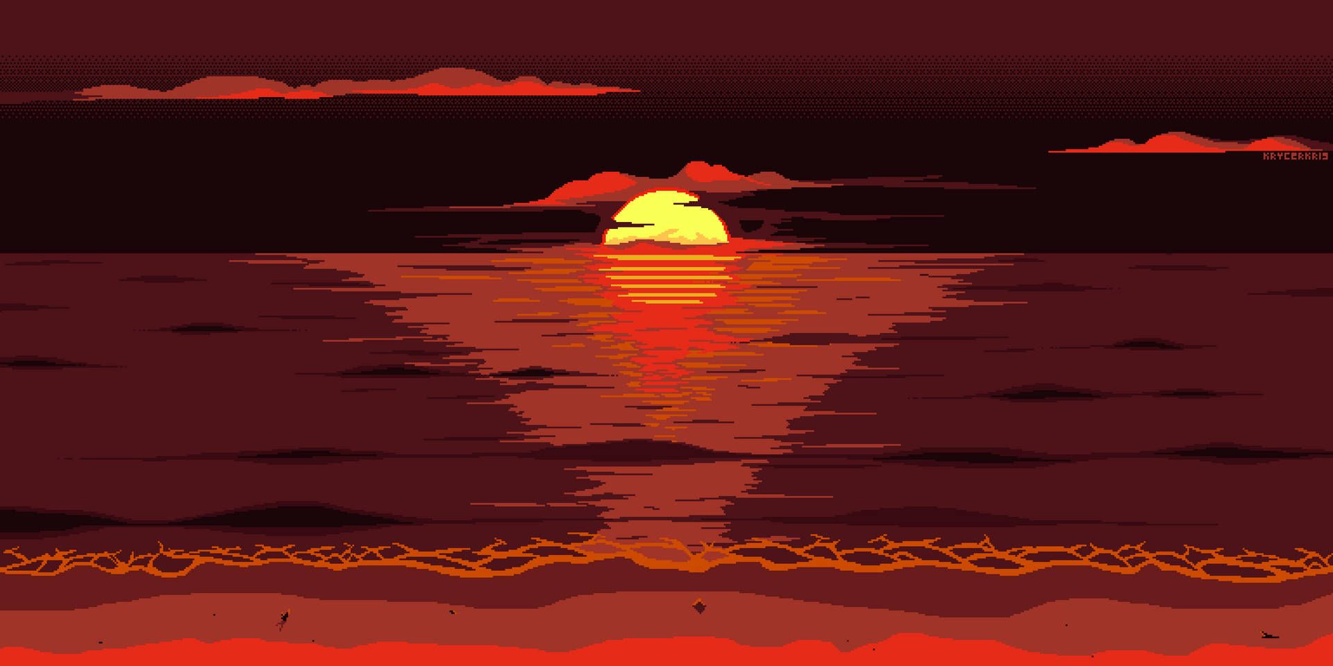 1920x960 Aesthetic Pixel Art Wallpaper