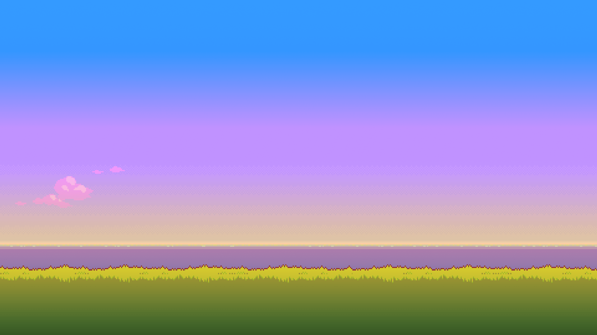 1920x1080 Download Minimalist 8 Bit Artistic Pixel Art Landscape HD Wallpaper