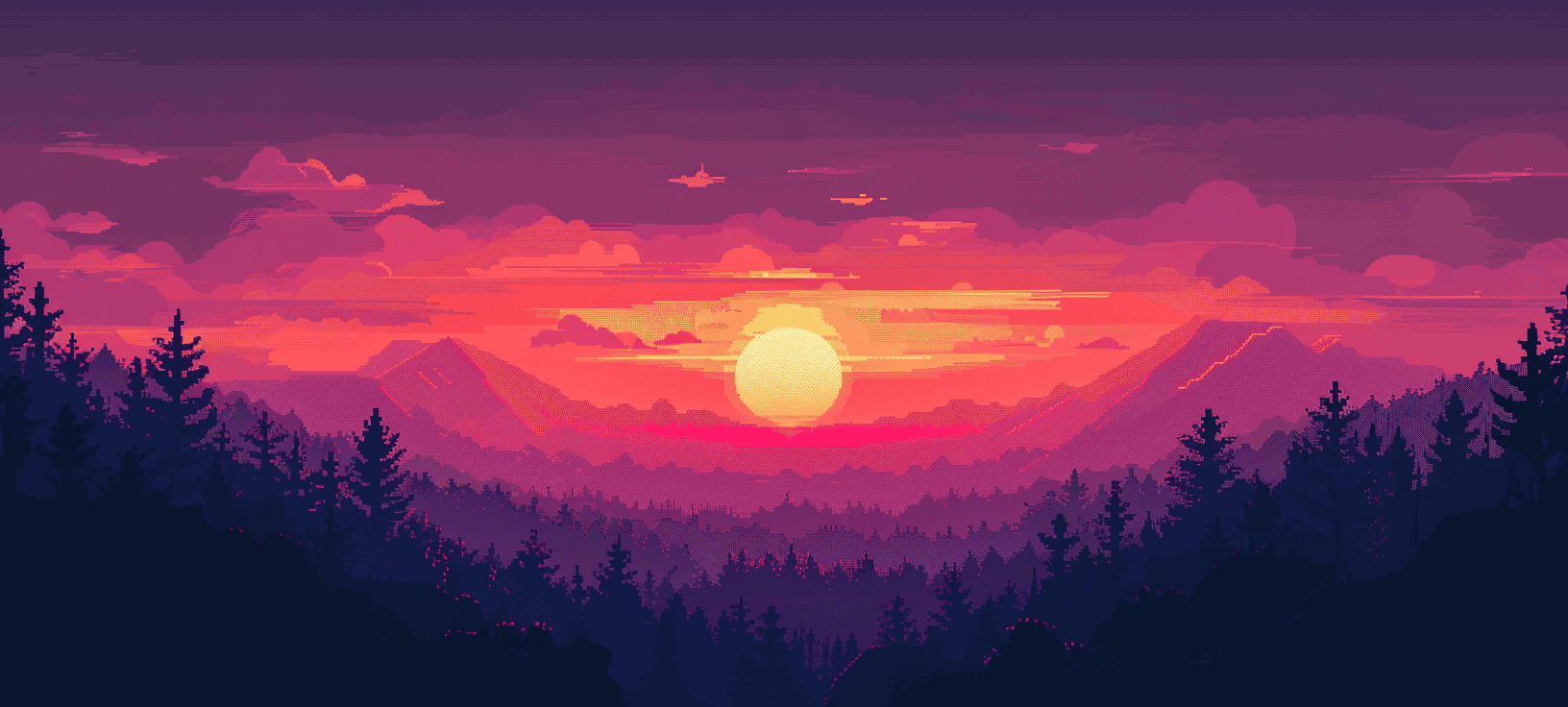 1632x736 Incredibly Stunning Pixel Art Phone Wallpaper Made