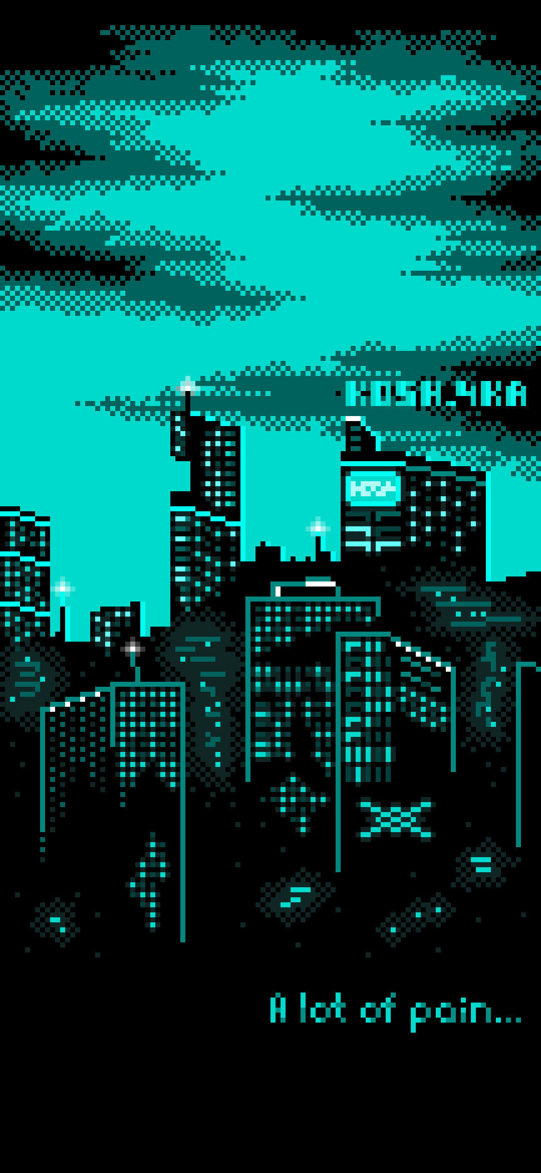 1080x2340 Pixel Art Gif `Glitch` Green addition (wallpaper)