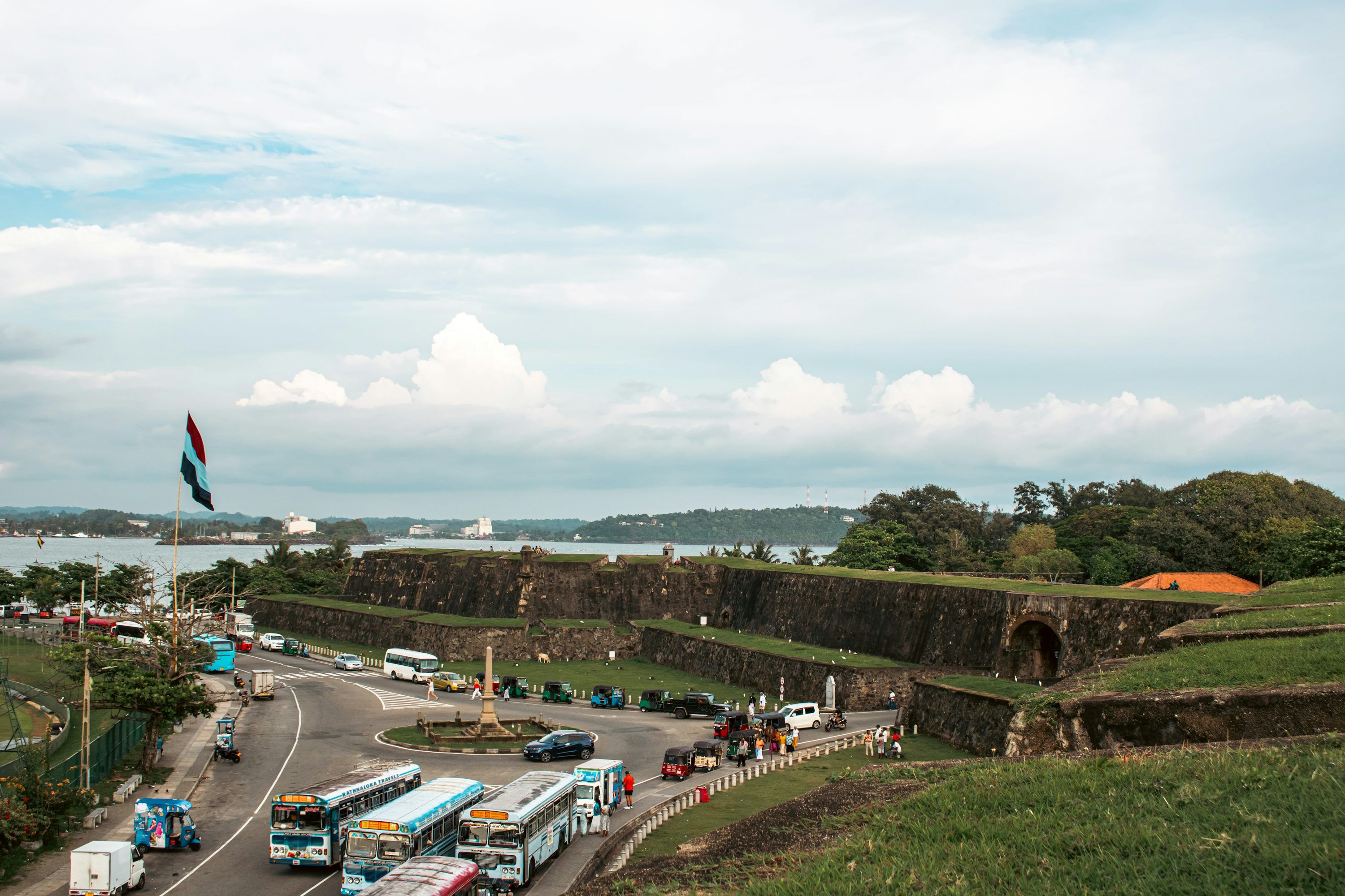 3000x2000 A view of a fort and road. photo