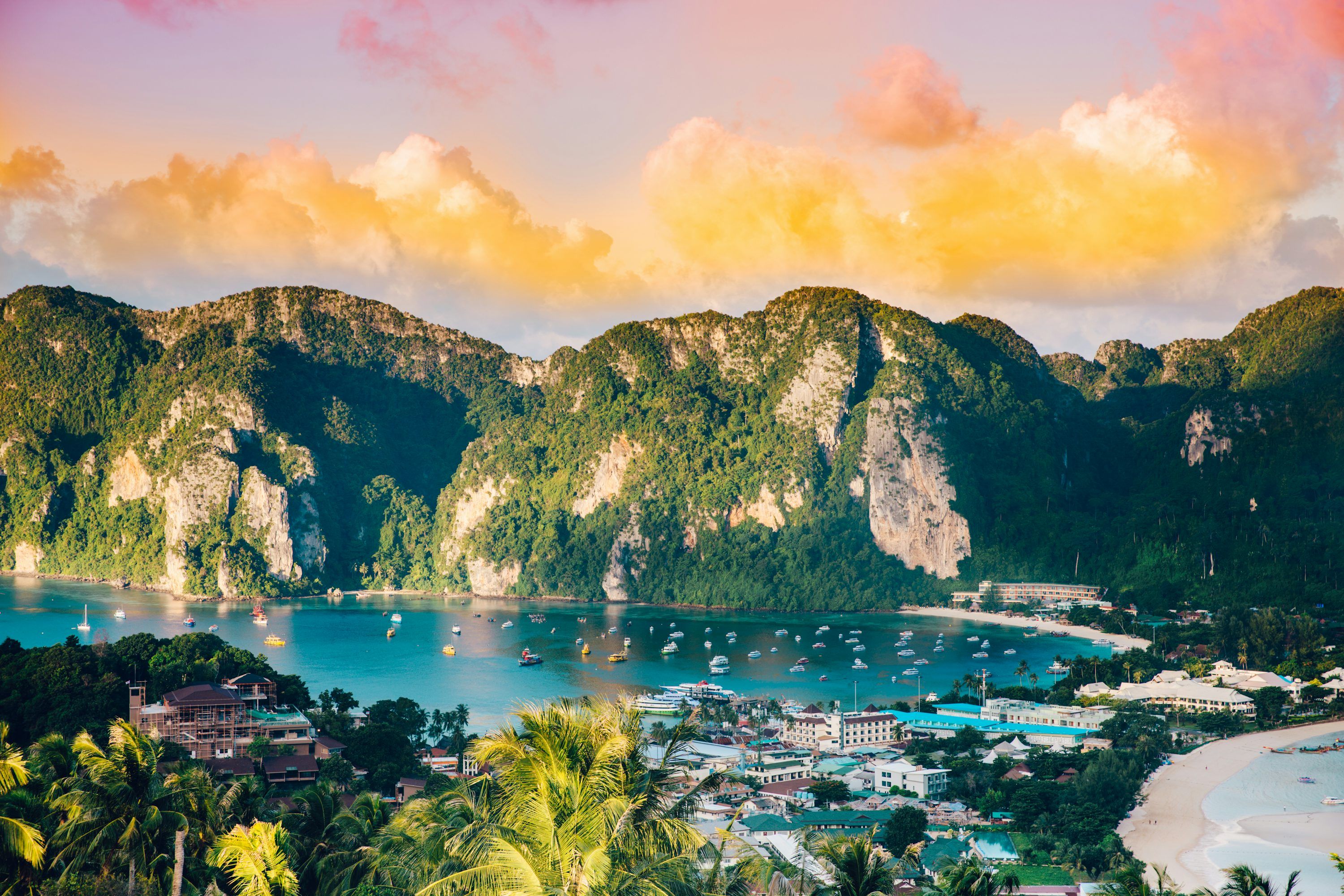 3000x2000 Aerial photography of body of water surrounded with mountains photo
