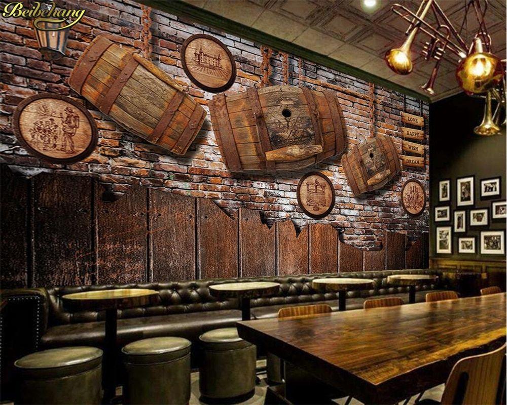 1000x800 beibehang CCustom photo wallpaper mural retro vintage wine wood