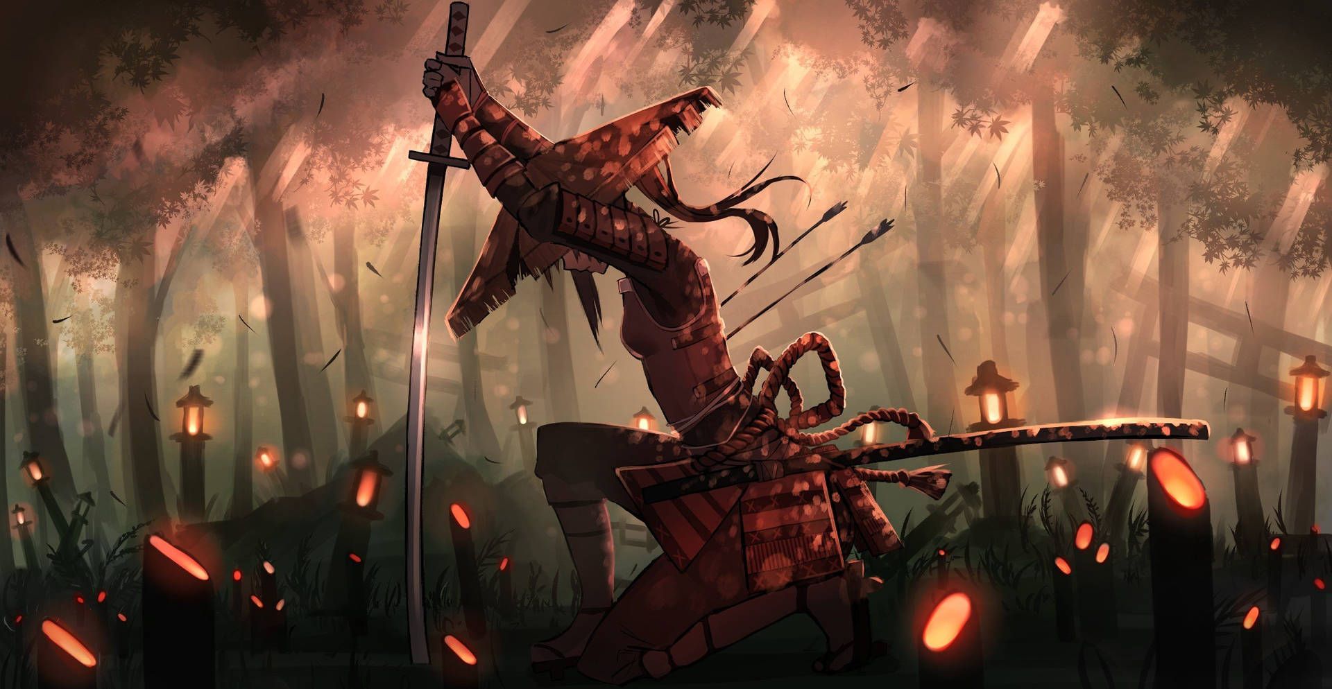 1920x994 Download The Warrior Art of Japan: a Samurai Warrior in Battle Wallpaper