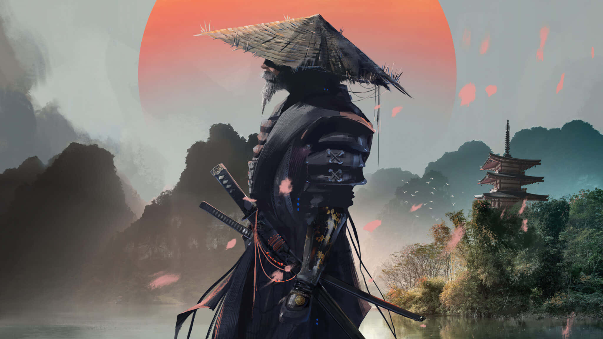 2048x1152 Download A Samurai Warrior Preparing to Face an Unexpected Battle