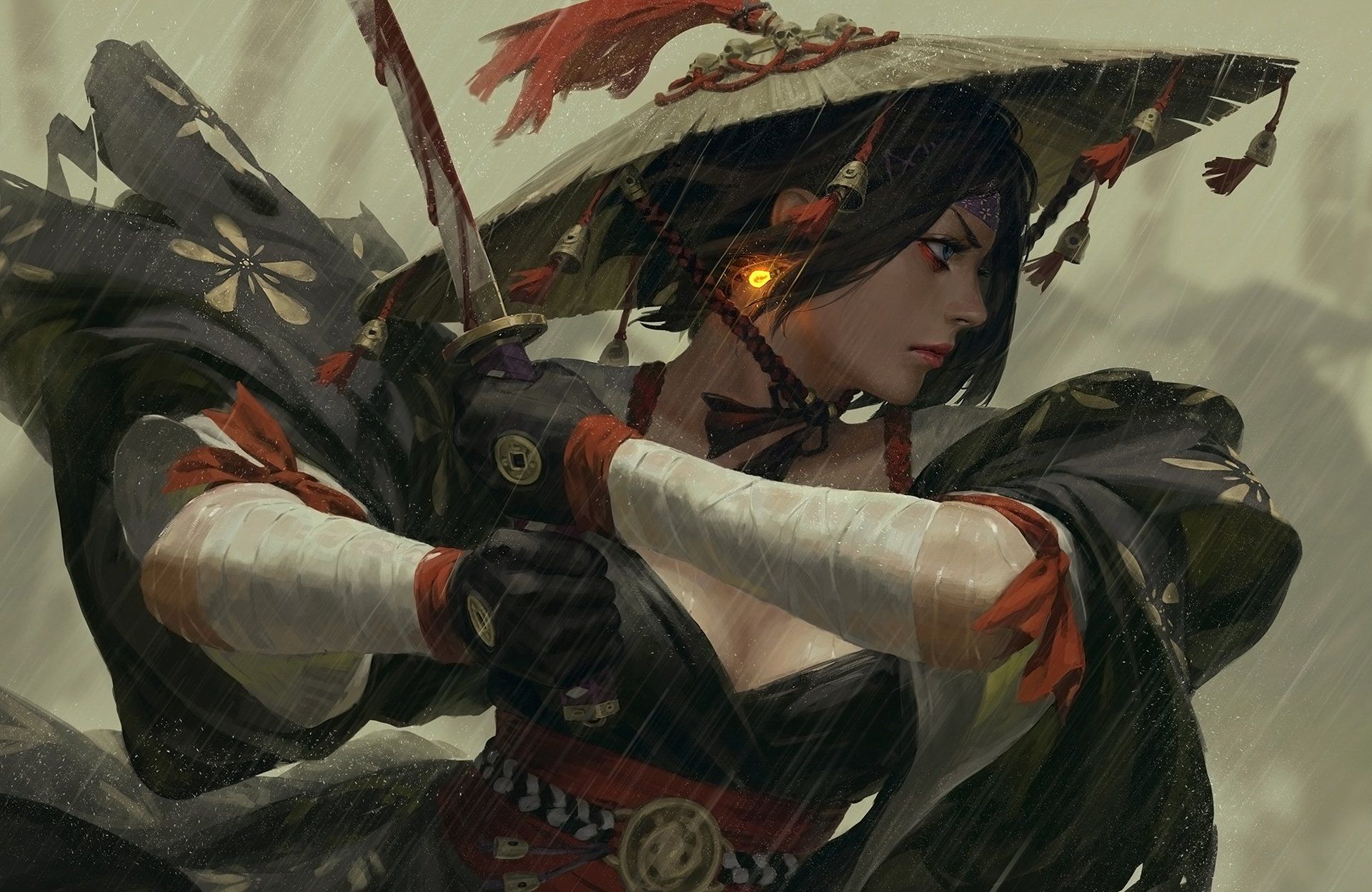 1920x1249 Samurai Woman Warrior HD Anime Wallpaper