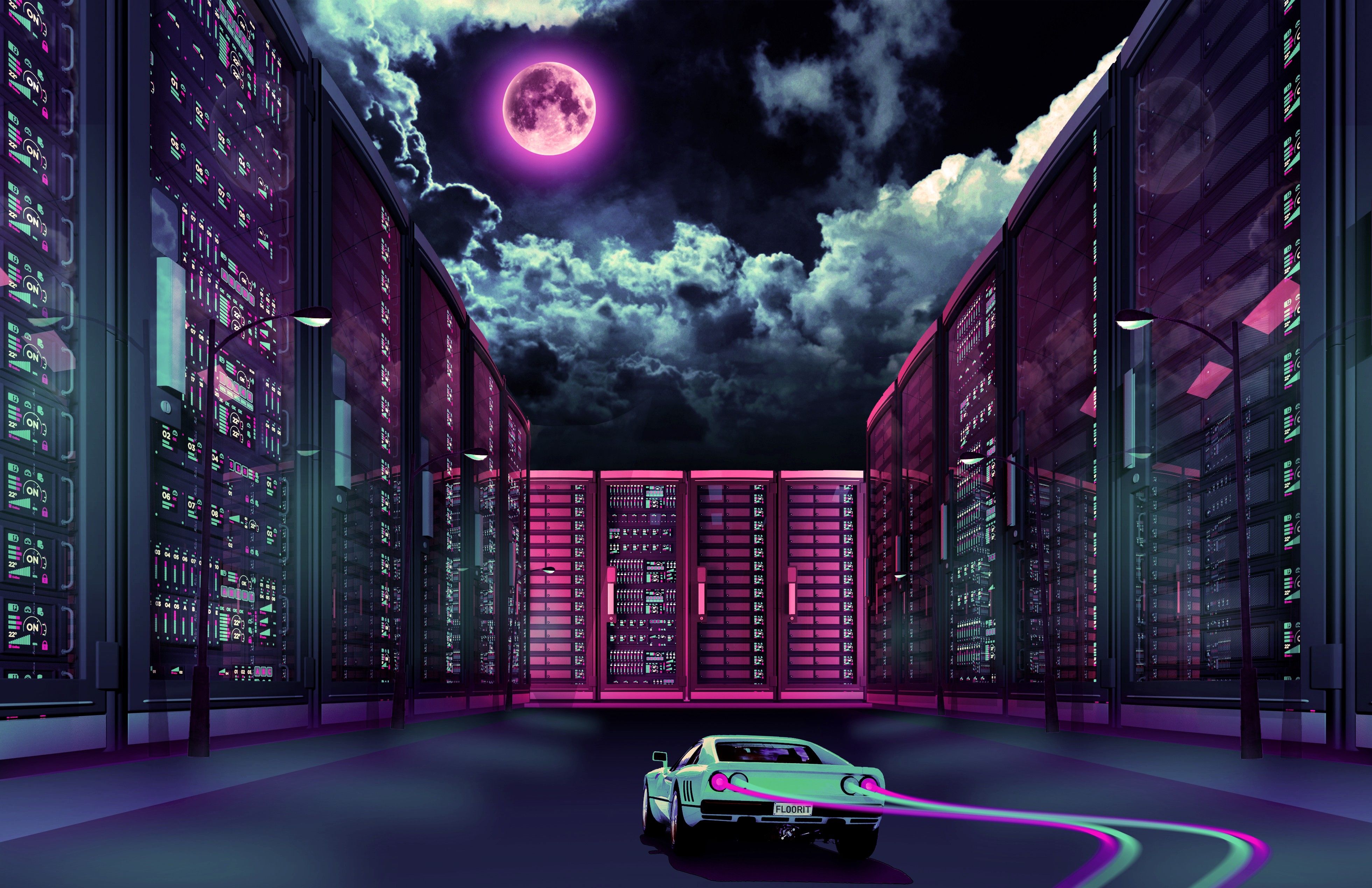 3921x2539 synthwave, Retrowave, Drive, Vehicle, Car, Futuristic, Neon Wallpaper HD / Desktop and Mobile Background