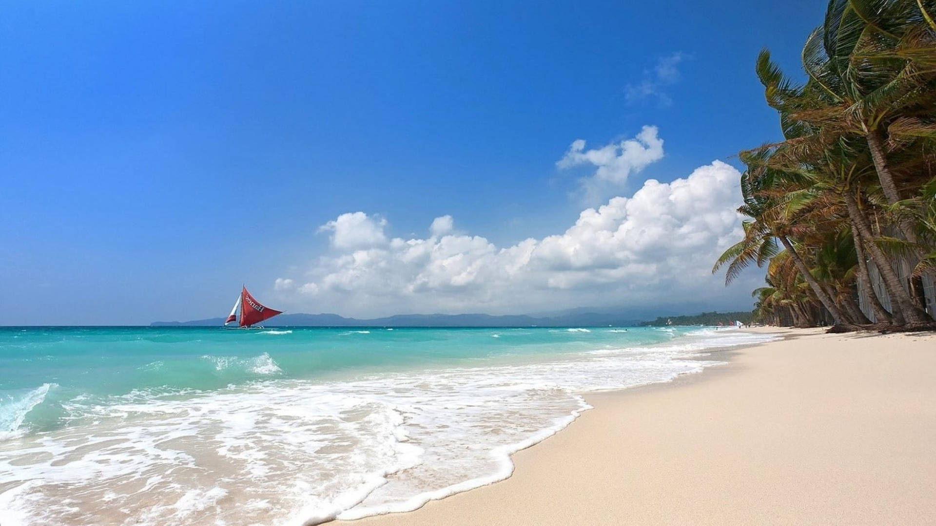 1920x1080 Download Pristine Beauty of White Beach, Boracay, Philippines Wallpaper