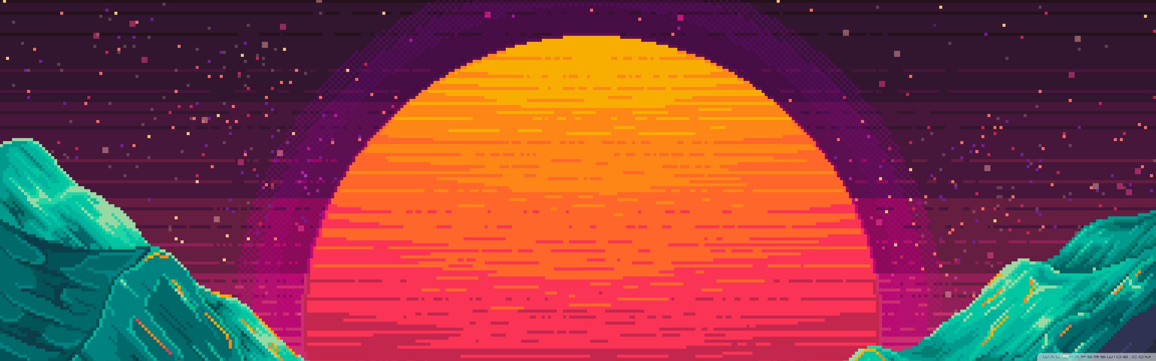 3840x1200 Aesthetic 8 Bit Art 4K UHD Wallpaper for UltraHD Desktop and TV : Widescreen and UltraWide Display : Dual Monitor