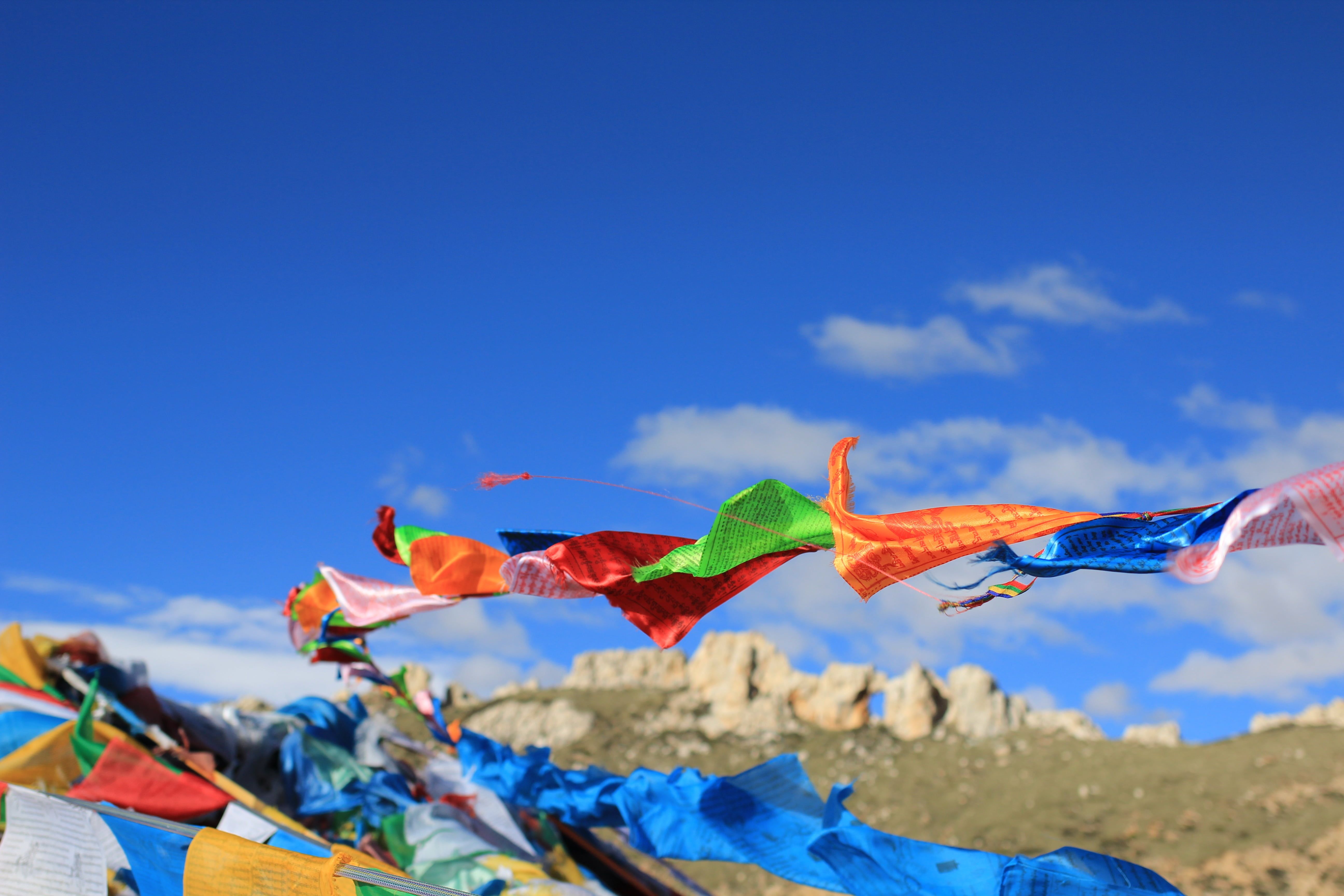 5184x3456 Royalty Free Photo: Assorted Color Kite Lot At Daytime