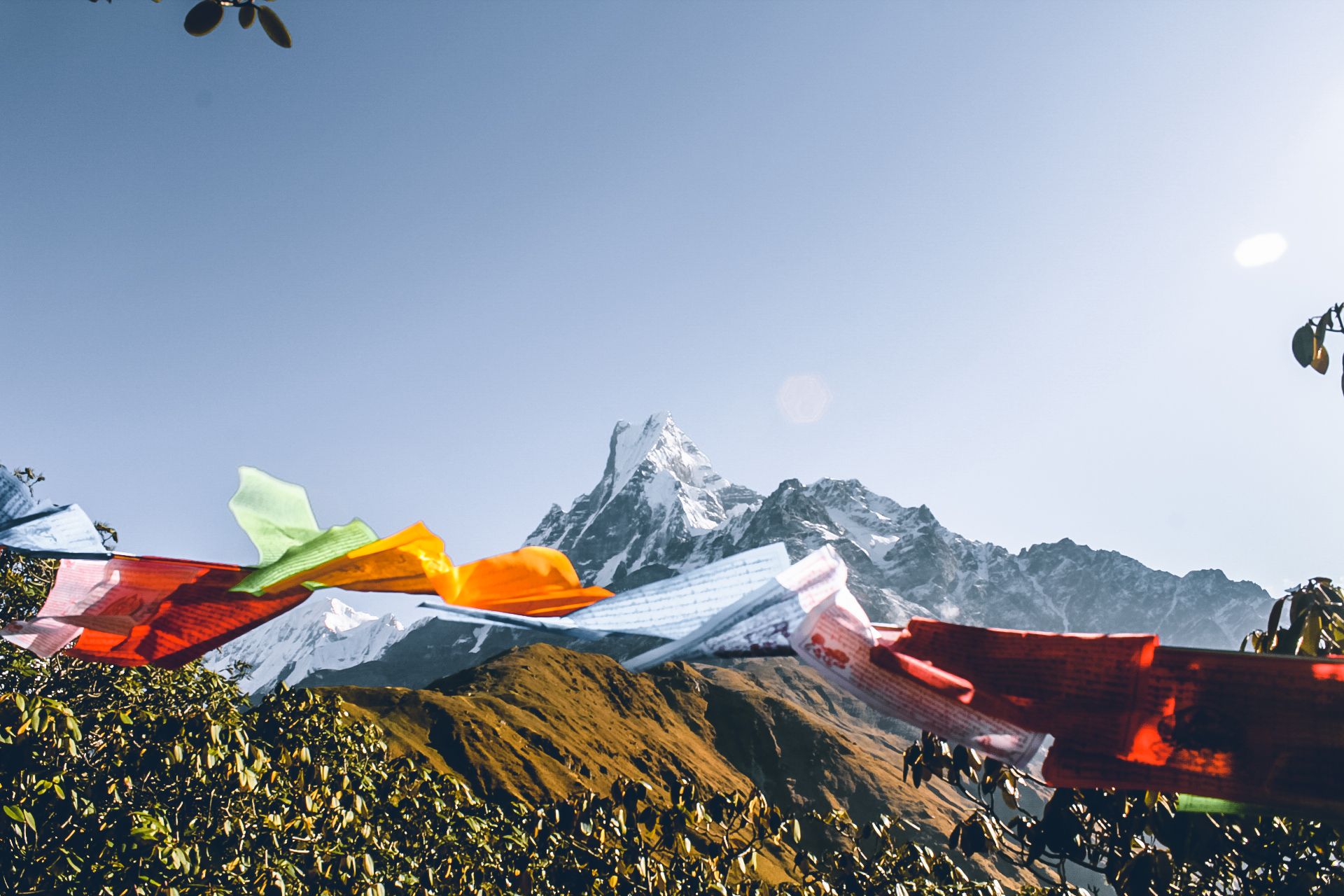 1920x1280 The prayer flags perfecty blends with the