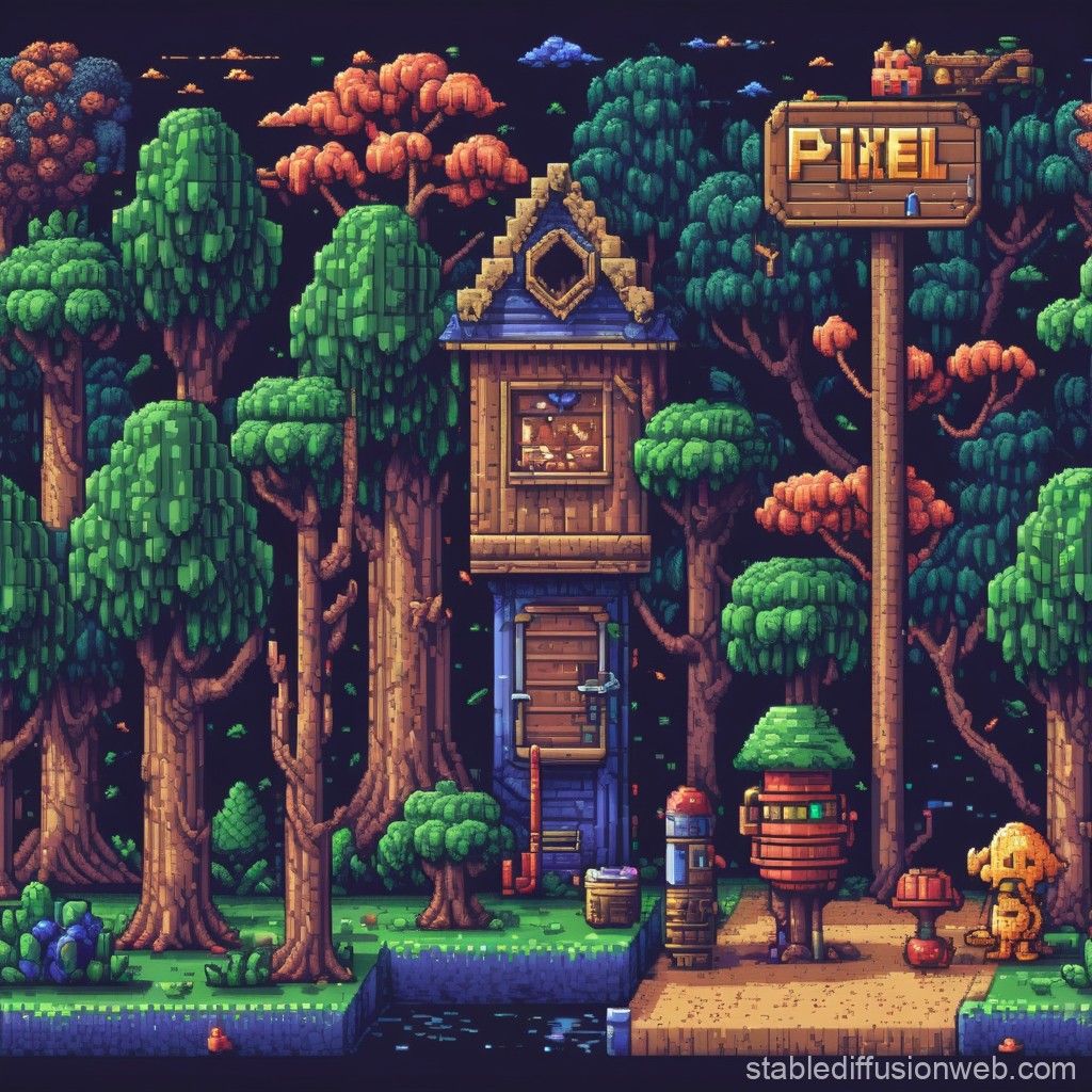 1024x1024 16 Bit Pixel Art. Stable Diffusion Online