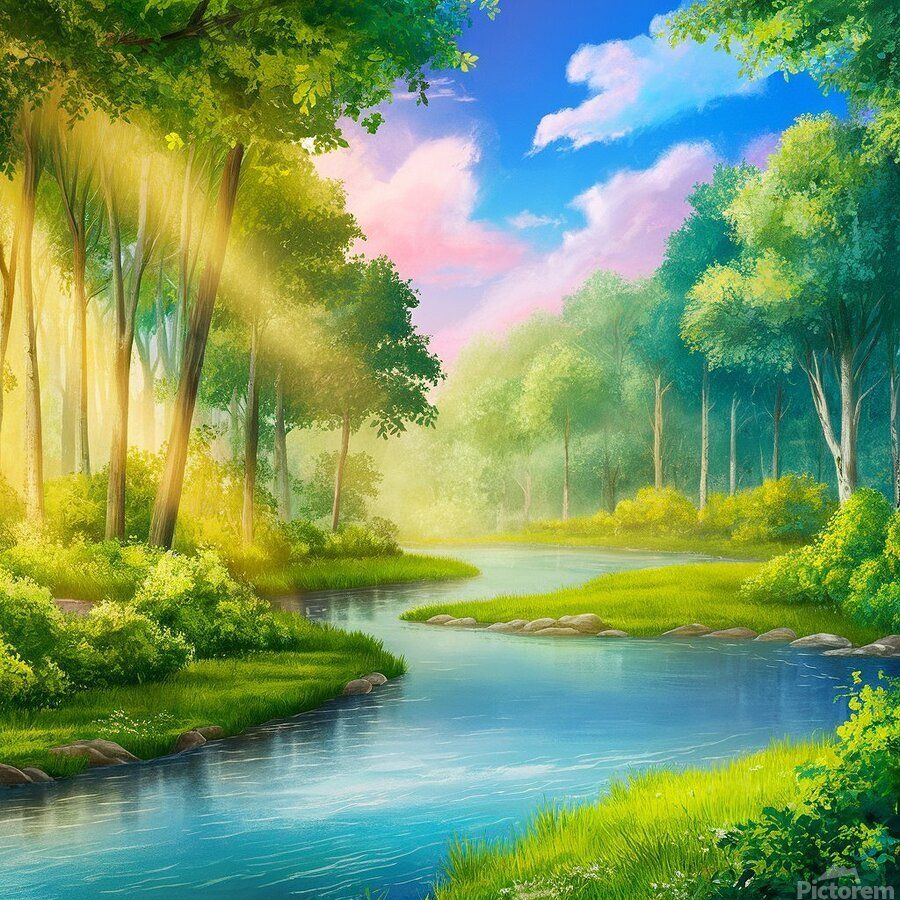 900x900 a serene and peaceful landscape wallpaper featuri by 9 A8do 6 Wall Art