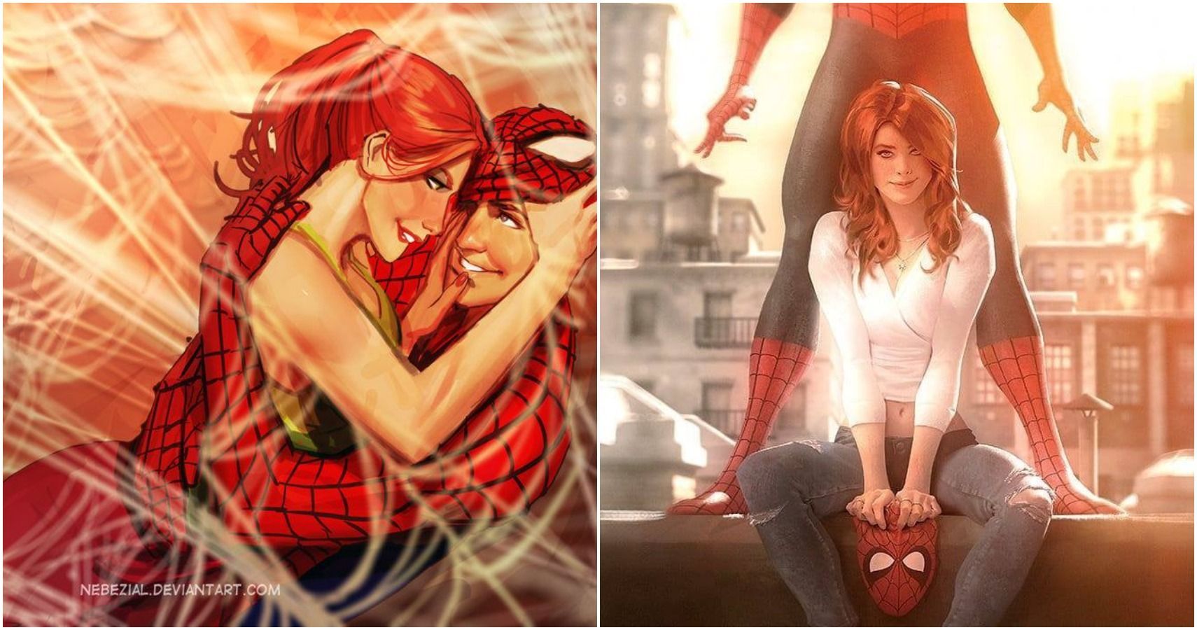 1710x900 Pieces Of Peter Parker & Mary Jane Watson Fan Art That Are Incredibly Romantic