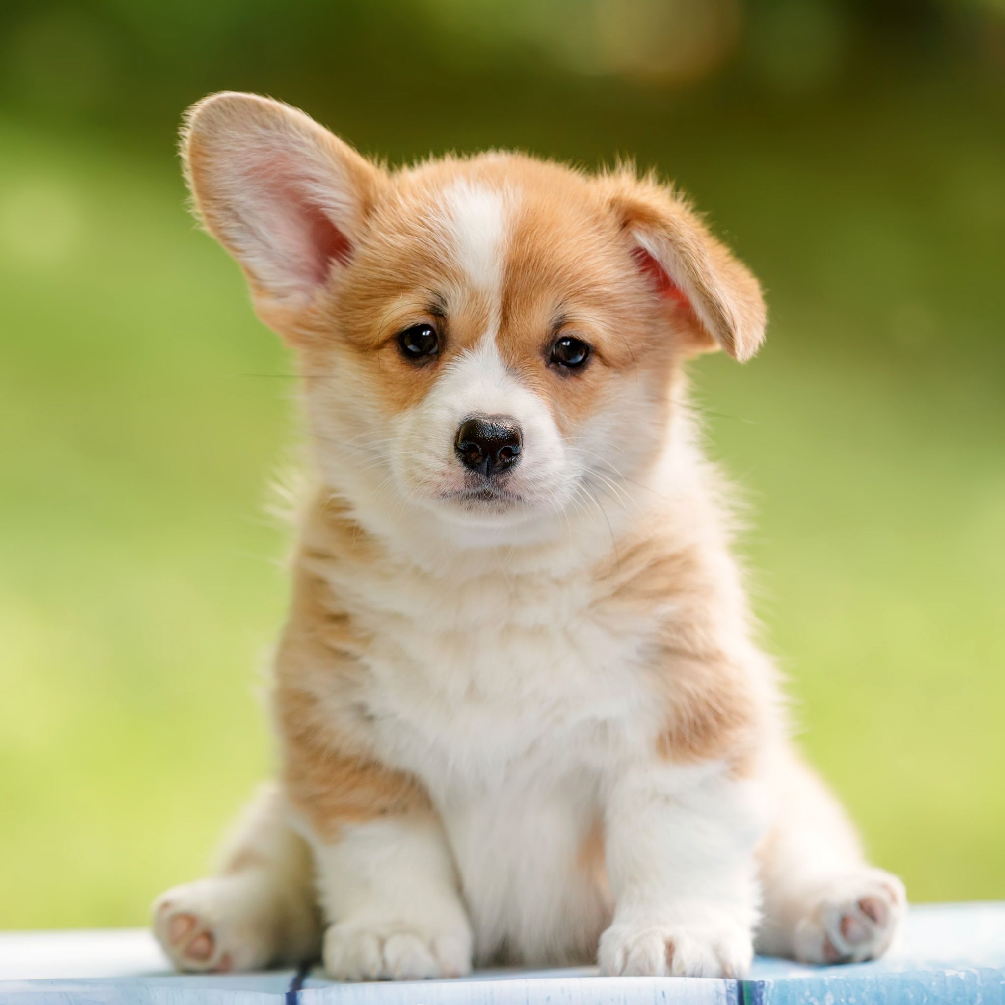 2048x2048 Corgi puppy Wallpaper 4K, Happy, Pet dog, Adorable