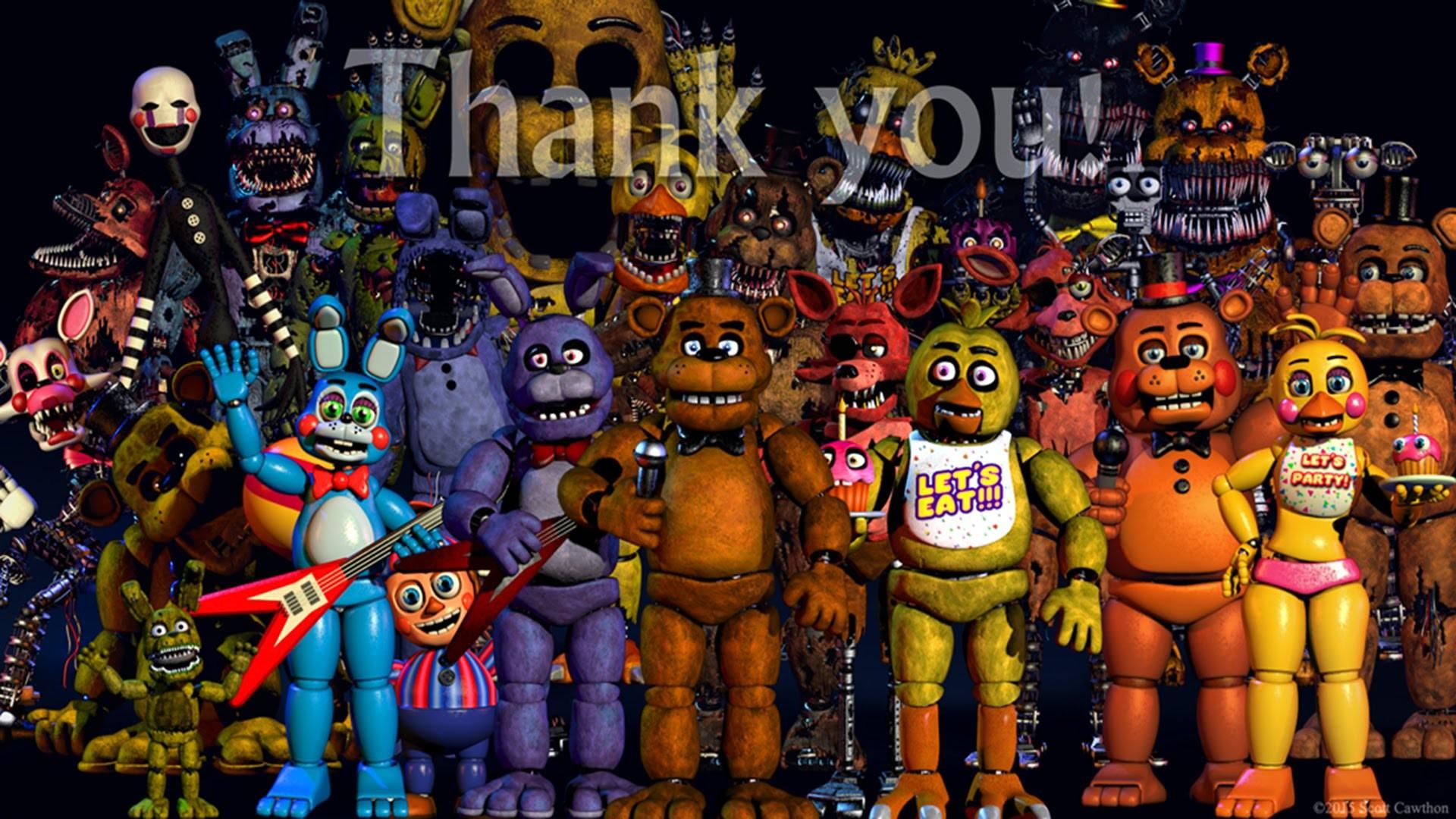 1920x1080 FNAF Animatronics Wallpaper