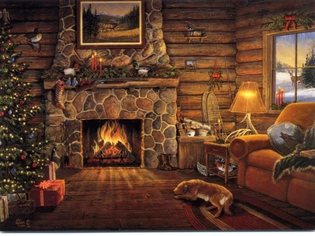 1024x768 Fireplace Desktop Background