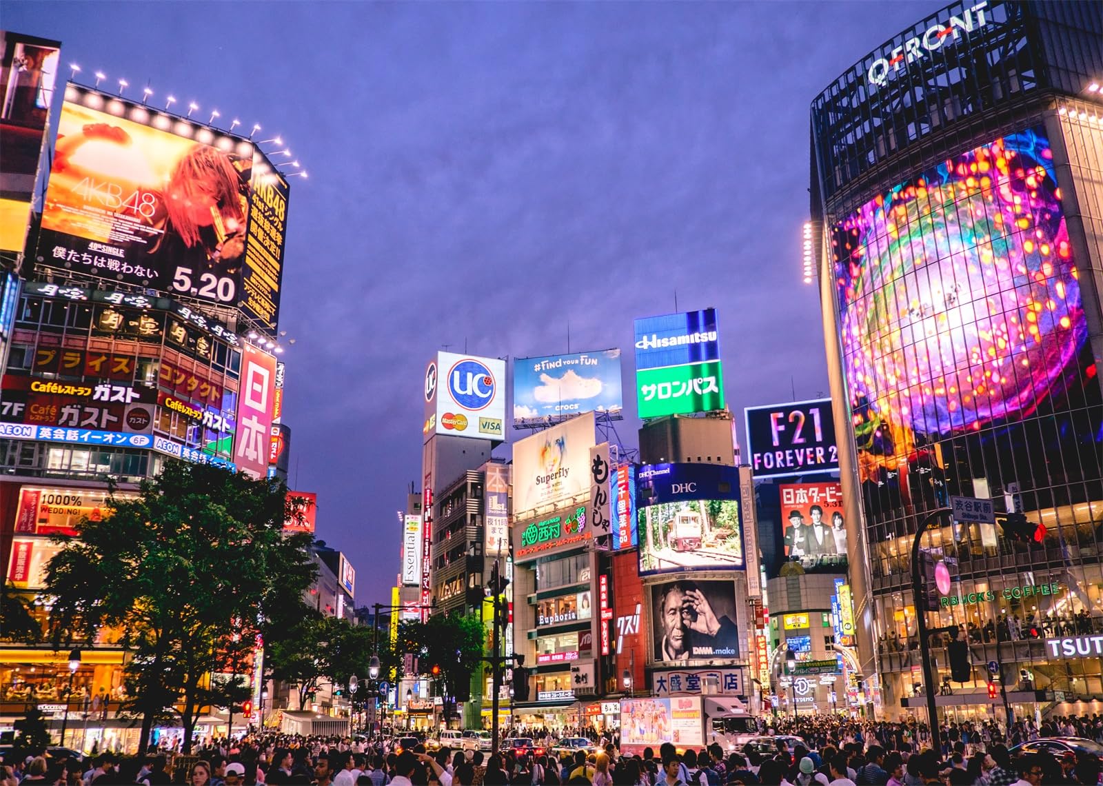 1600x1140 Amazon.com : BELECO 17x10ft Fabric Tokyo Downtown City Backdrop Famous Shibuya Crossing, Crowd of People, Billboards Background Japanese Theme Party Decorations Banner Photohoot Studio Props