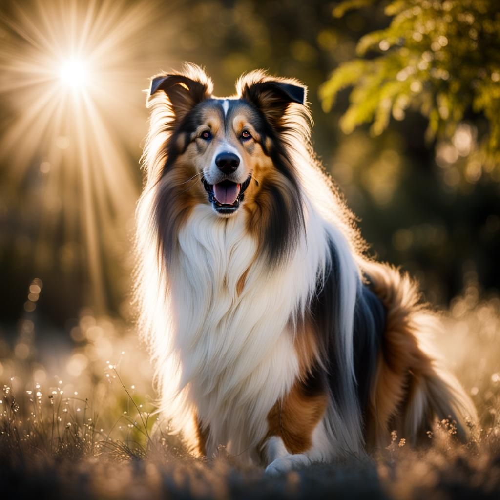 1024x1024 Lassie the Collie Dog in Dynamic Lighting