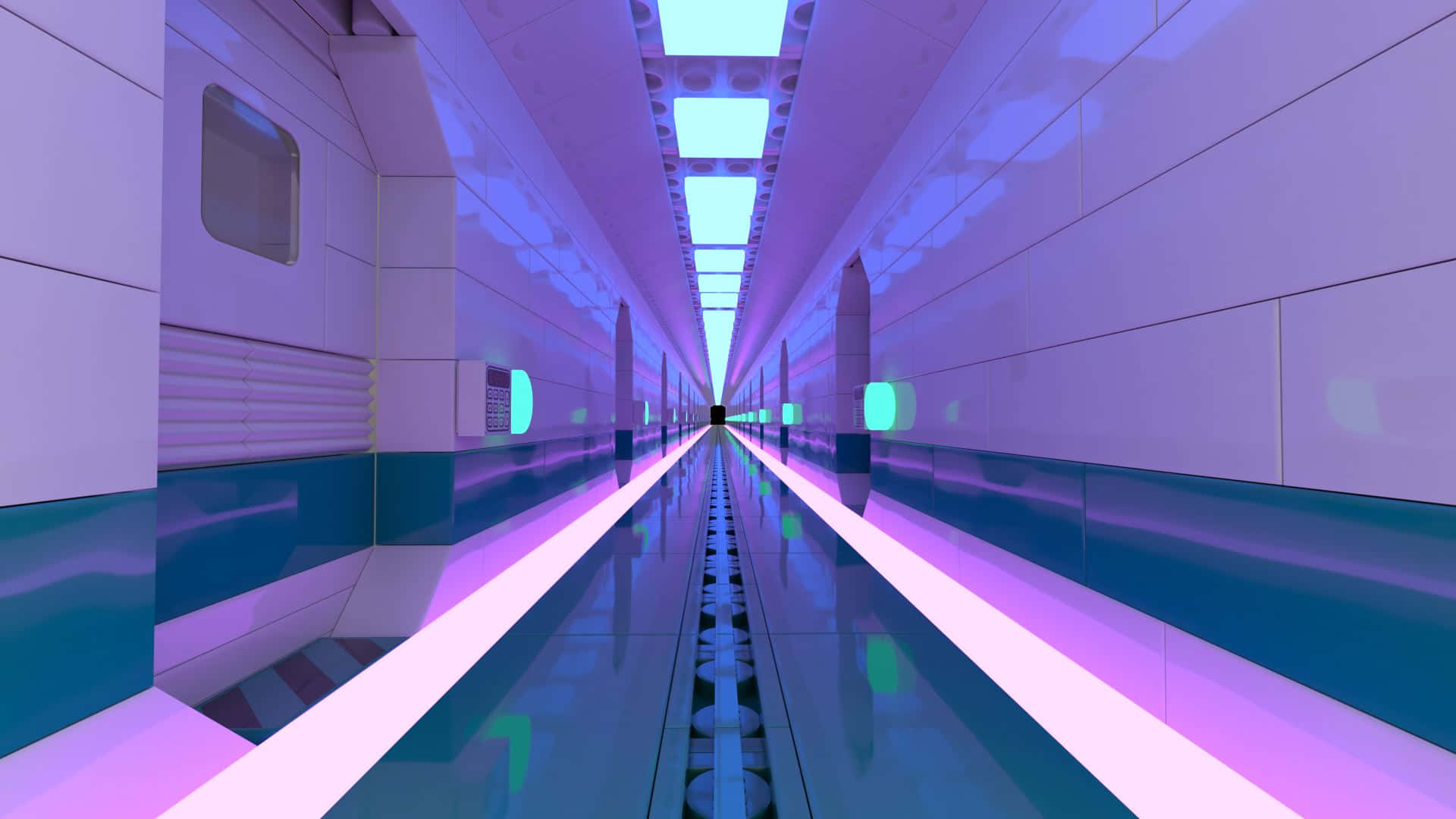 1920x1080 Download Futuristic Corridor Liminal Space Wallpaper