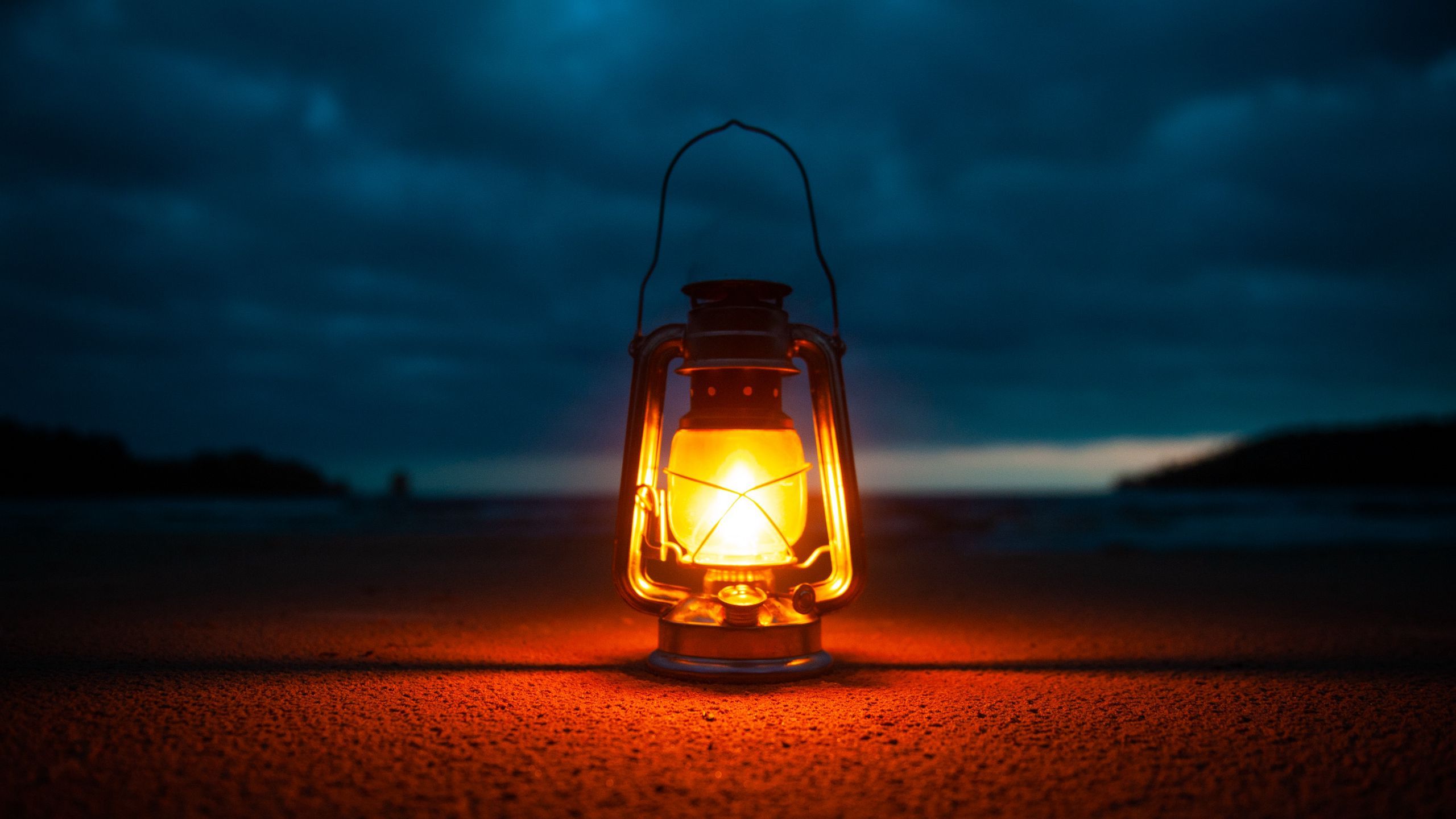 2560x1440 Download wallpaper 2560x1440 lantern, lamp, light, bright, shade, metallic, vintage widescreen 16:9 HD background