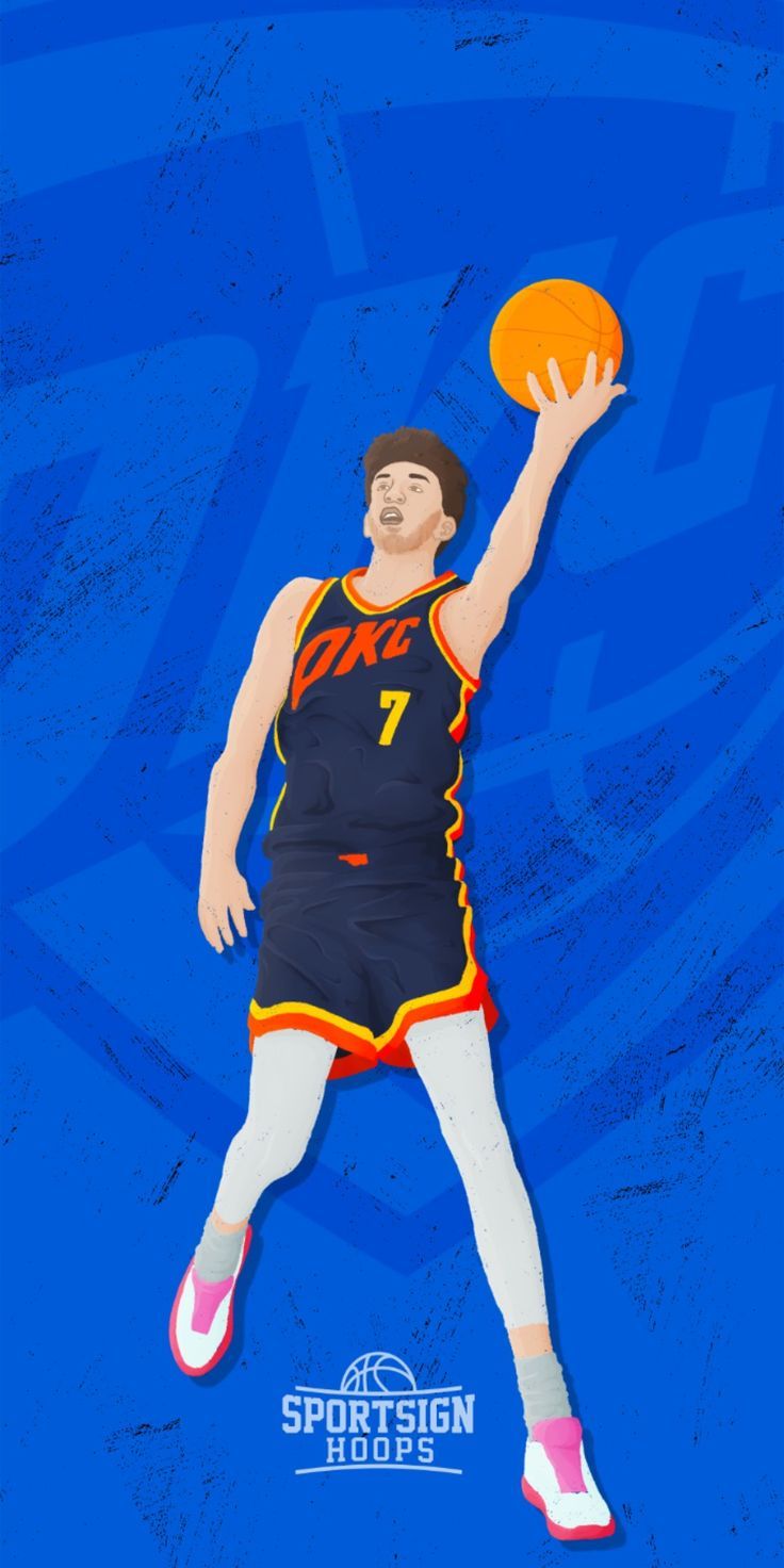 736x1472 Chet Holmgren City Thunder Basketball Phone Wallpaper NBA