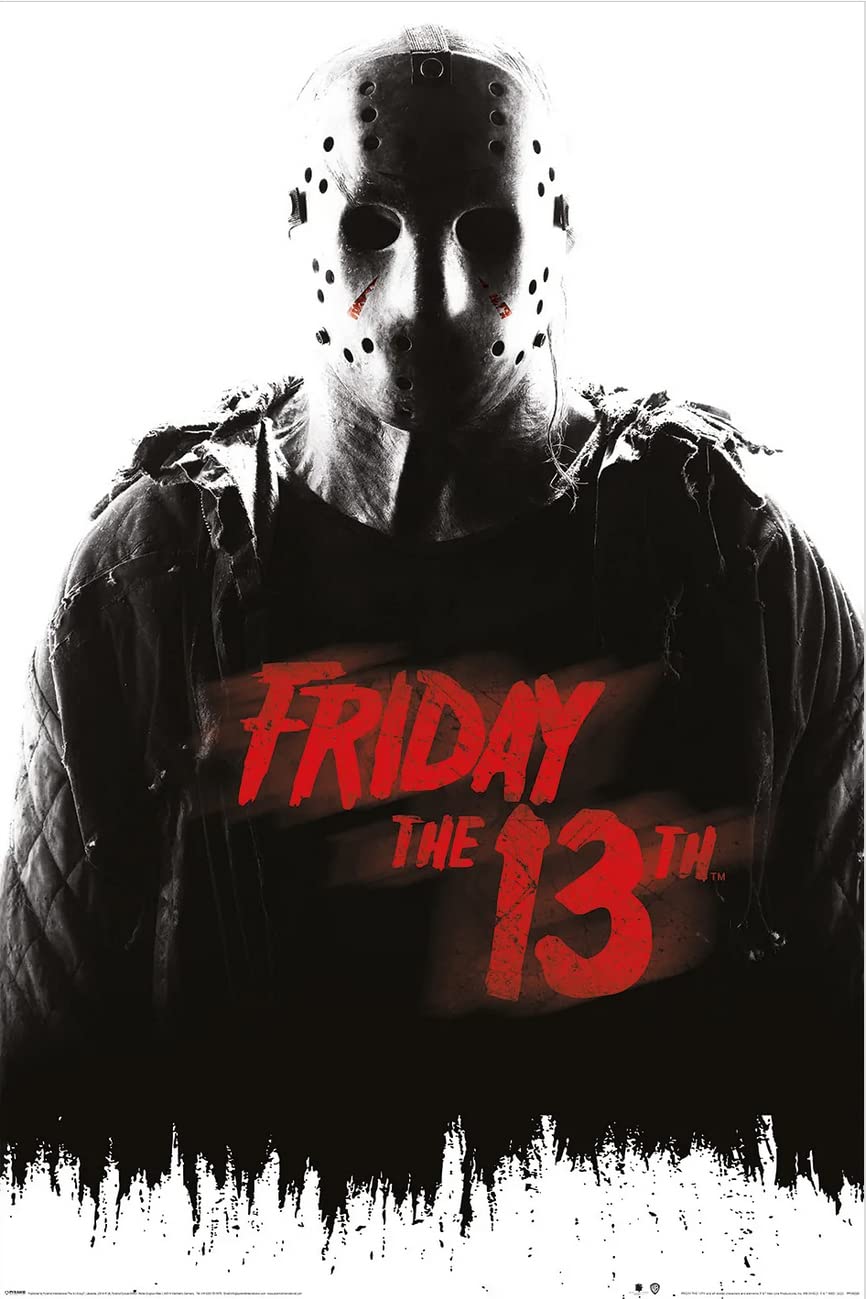 866x1299 Friday The 13th Poster (Jason Vorhees&W) (Size: 24 x 36): Posters & Prints