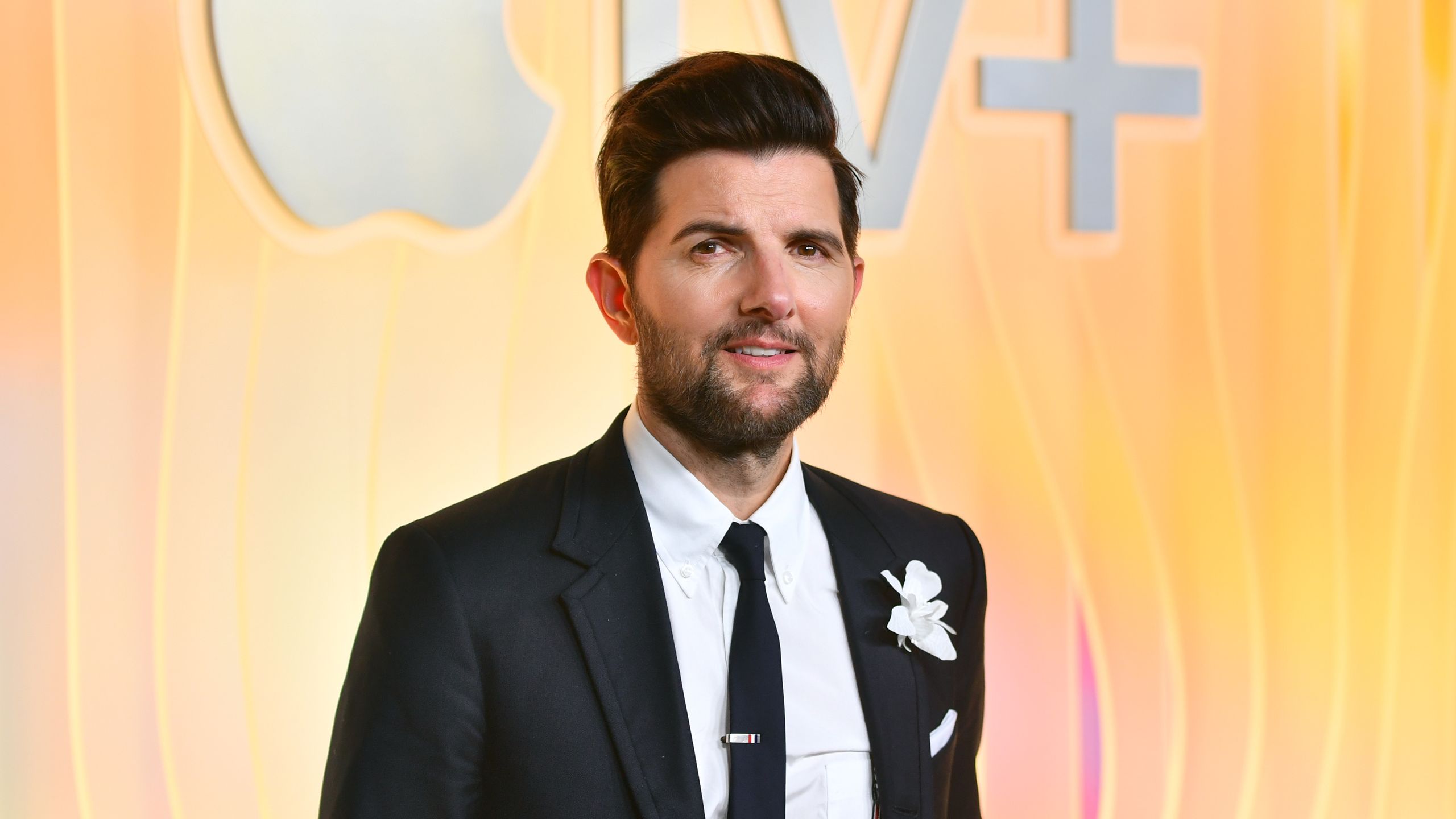 2560x1440 At The Emmys, Adam Scott Was Less Severance Office Drone, More Red Blooded Fashion Guy