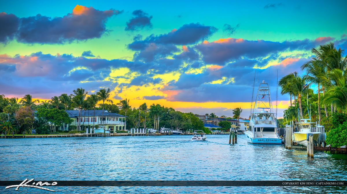 1200x670 Boca Raton Waterfront Propety Home along Intracoastal. HDR Photography