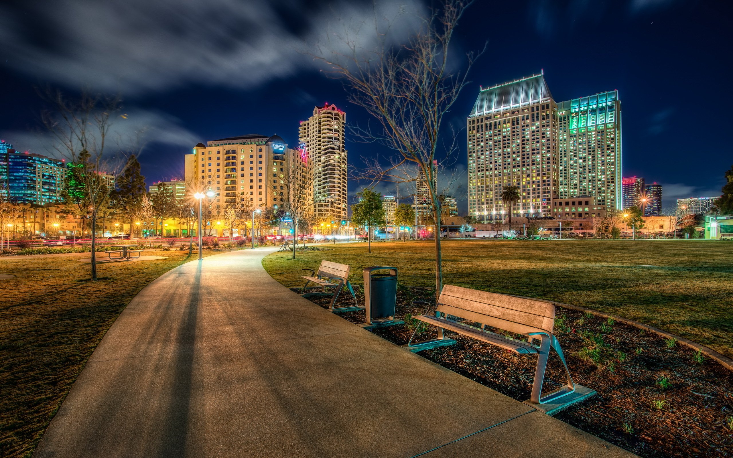 2560x1600 Wallpaper United States, California, San Diego, Marina, Ruocco Park for mobile and desktop, section город, resolution 2560x1600