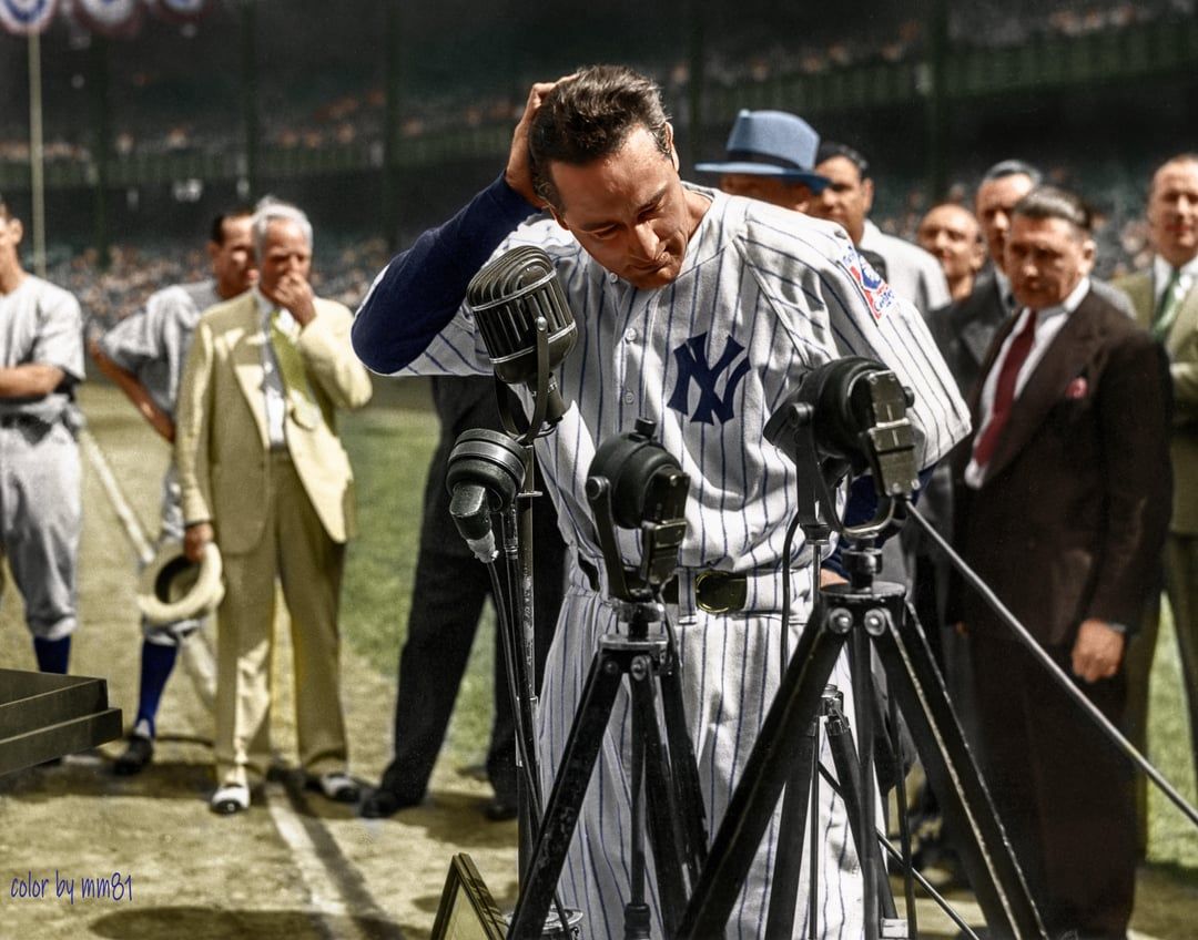 1080x848 July 1939: Lou Gehrig delivers his farewell speech