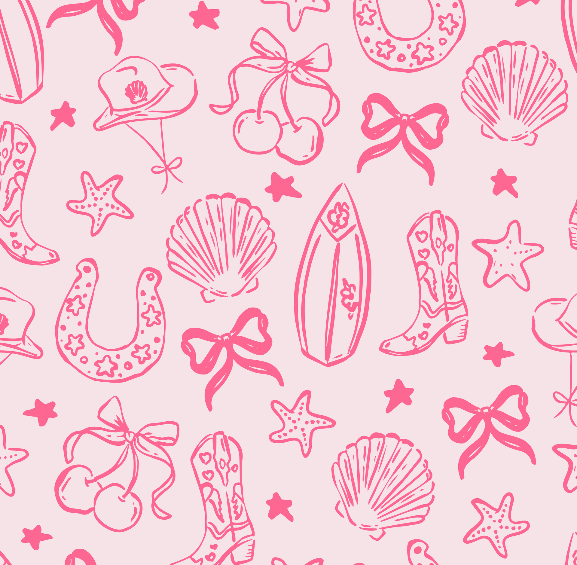 1920x1880 Coastal Cowgirl Peel and Stick Wallpaper (Pink)