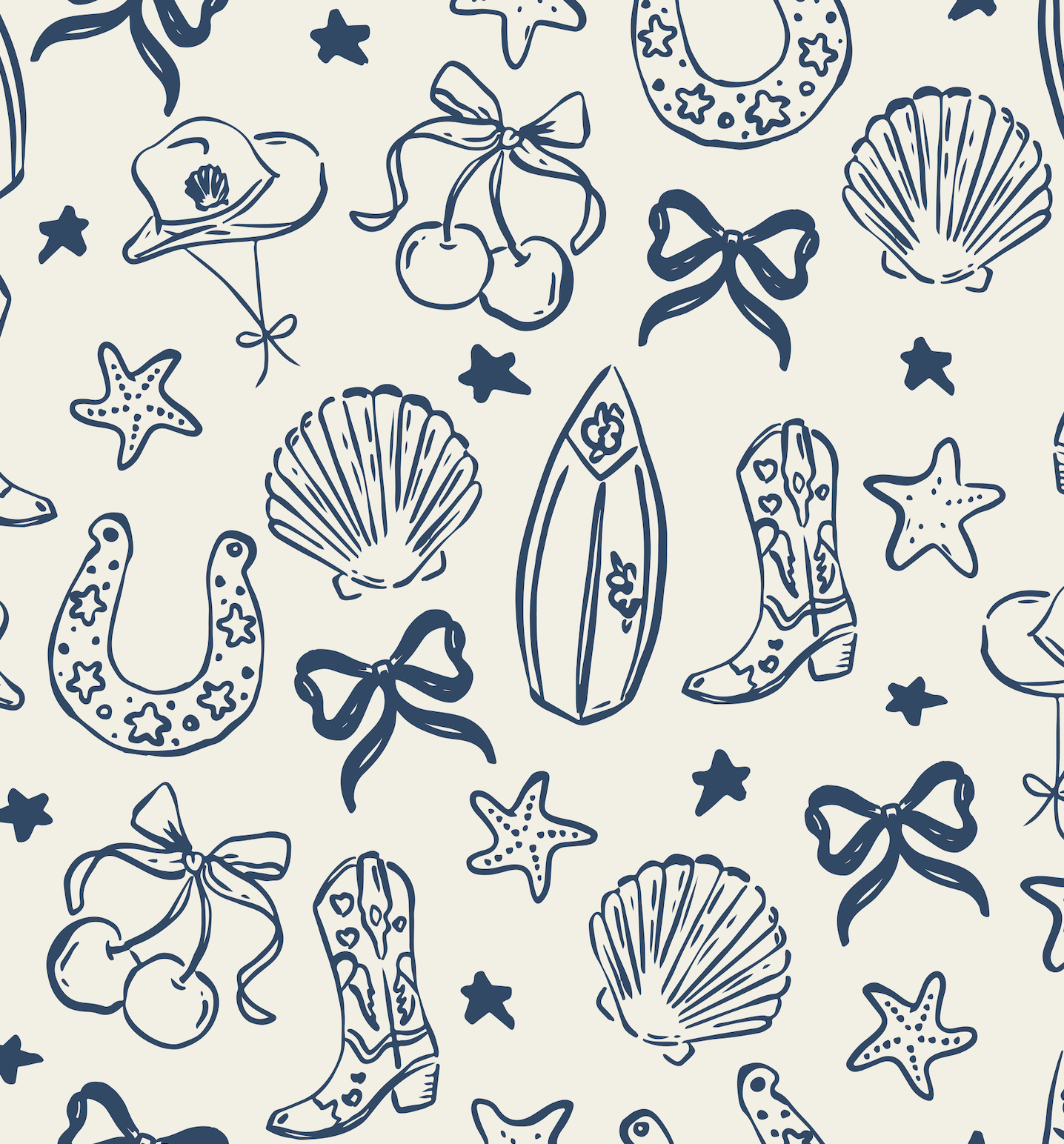 1436x1544 Coastal Cowgirl Peel and Stick Wallpaper (Blue)