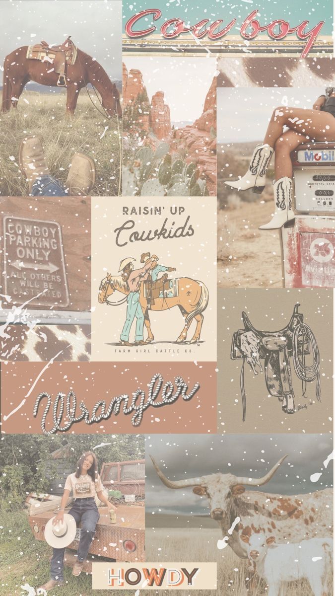 675x1200 Vintage Cowboy Cowgirl Aesthetic Wallpaper