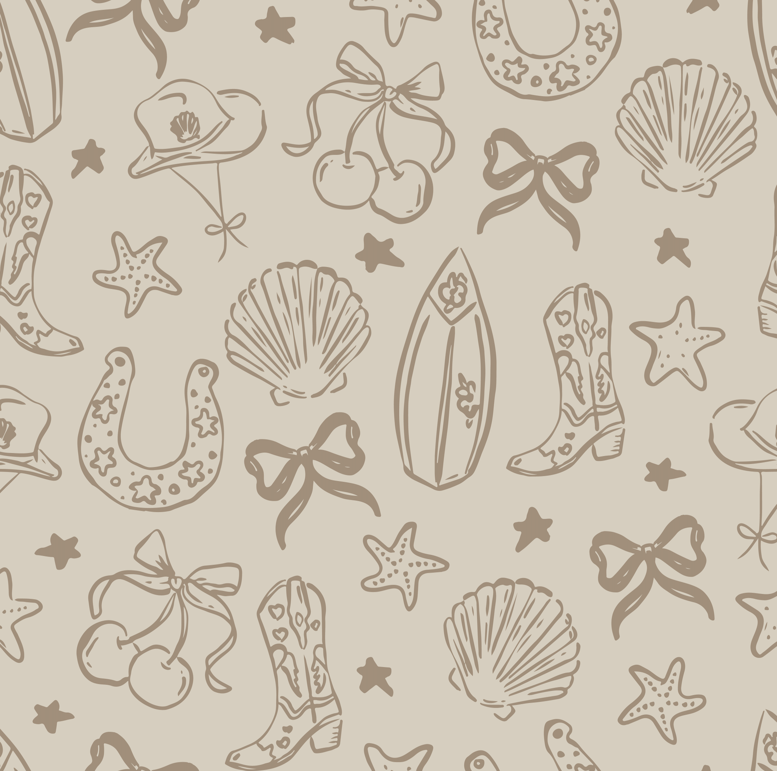 1550x1538 Coastal Cowgirl Peel and Stick Wallpaper (Neutral Brown)