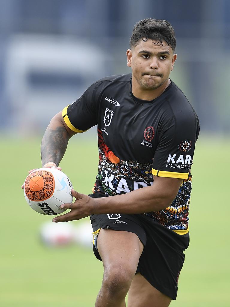 768x1024 Rabbitoh Latrell Mitchell flying into NRL All Stars showdown