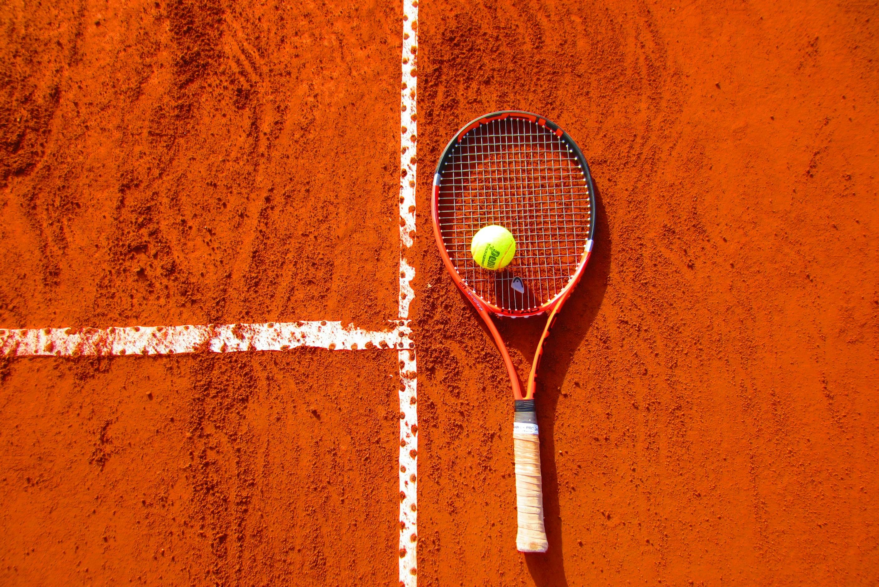 2816x1880 Tennis Ball on Tennis Racket on Floor · Free