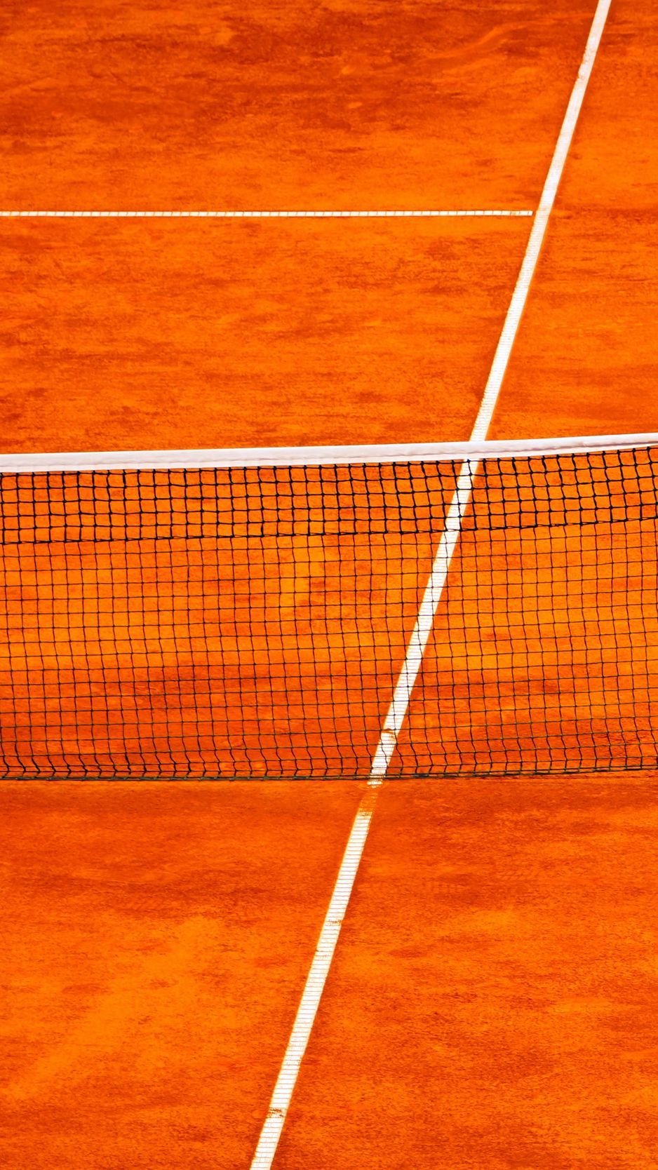 938x1668 Download Wallpaper 938x1668 Tennis, Net, Court, Orange Iphone 8 7 6s 6 For Parallax HD Background